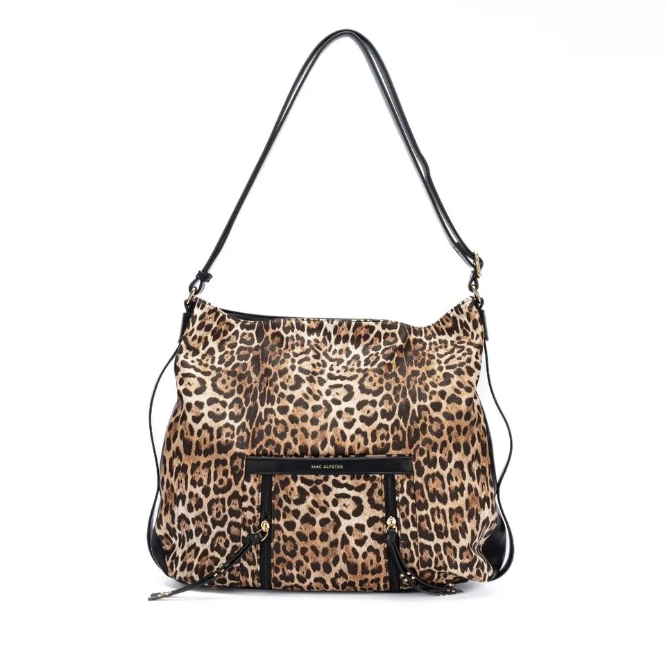 MAC ALYSTER Léopard sac besace noir imprimé animal