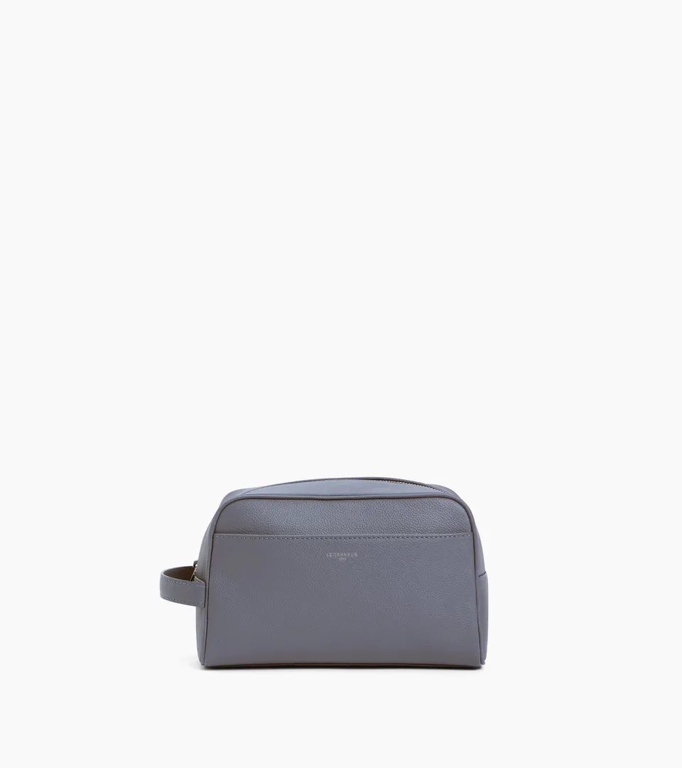 Le Tanneur Leather Goods trousse de toilette cuir grainé Steel Blue