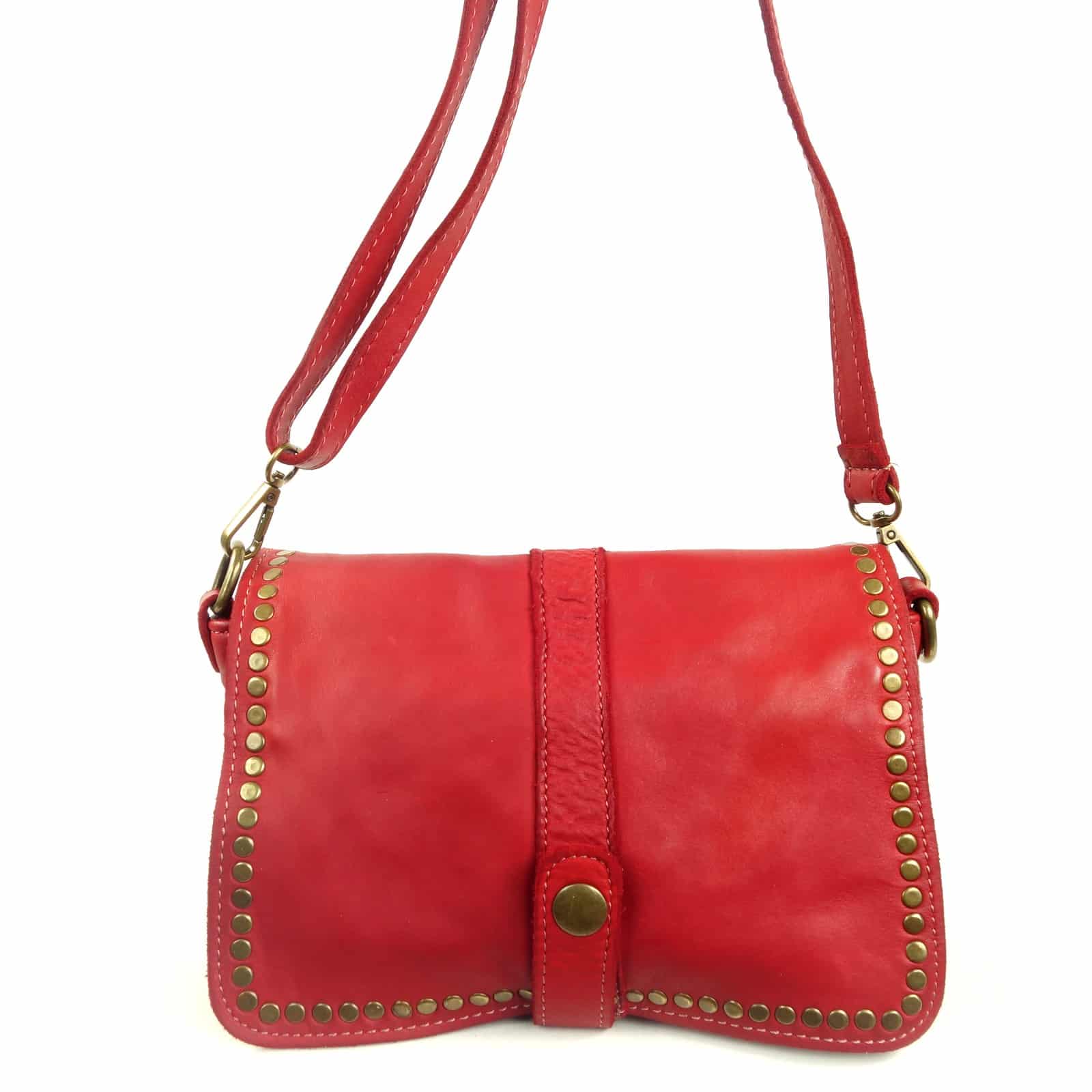 Collection Esprit Cuir Gena mini pochette cuir rouge vintage