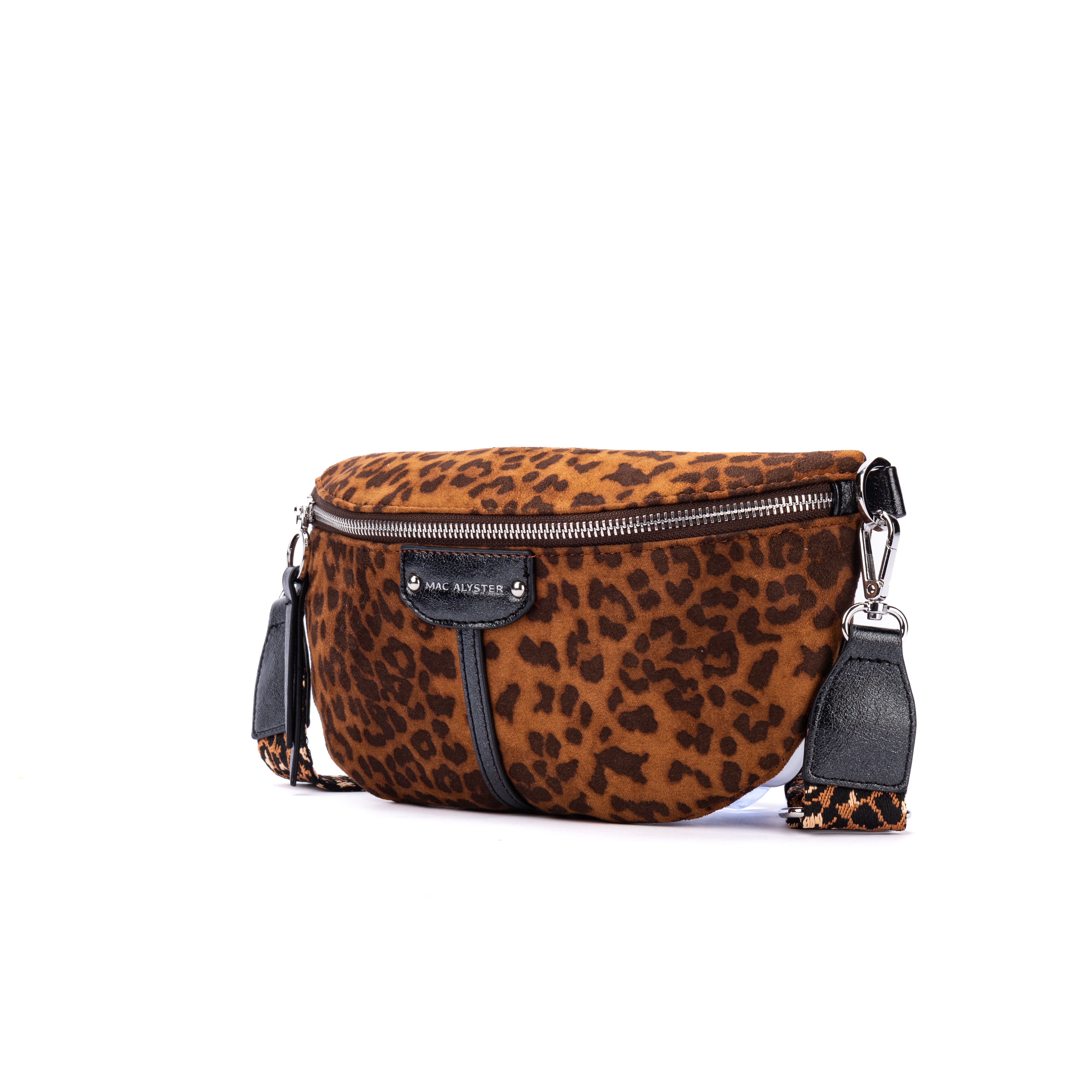 Mac Alyster Capsule sac banane suédine Noir léopard