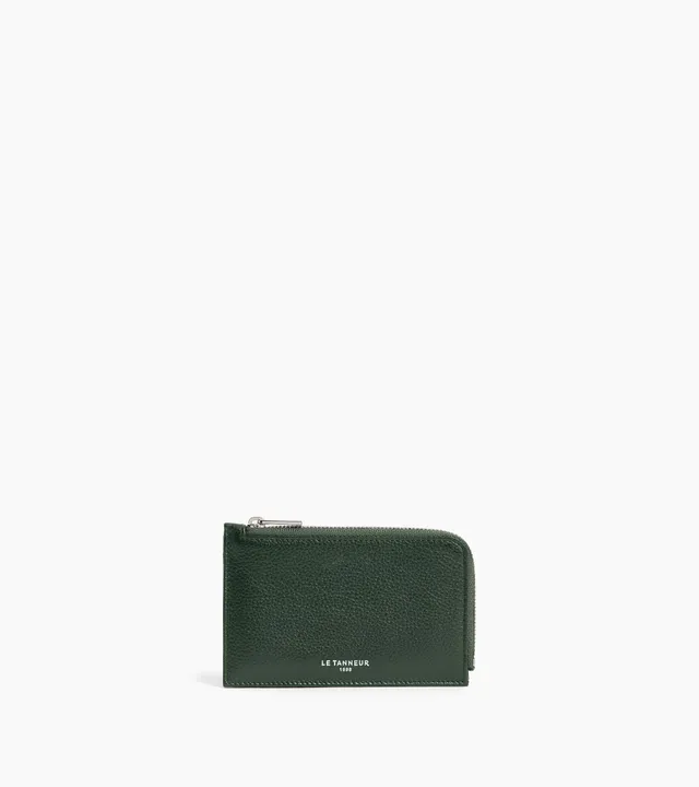 Le Tanneur Albertine porte-cartes zippé cuir vert