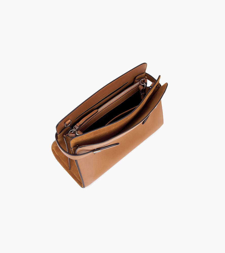 Le Tanneur Emie sac épaule cuir lisse nubuck Brown Tan