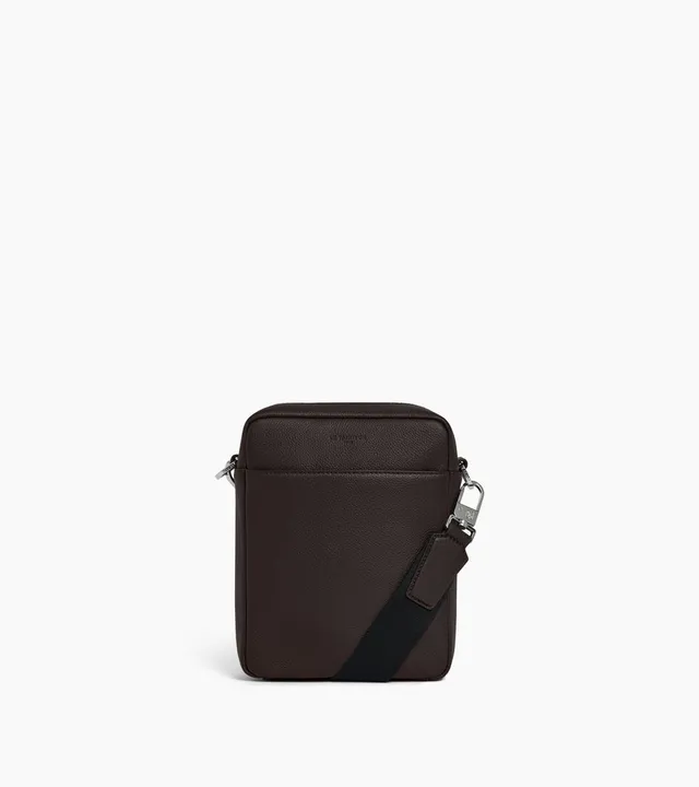 Le Tanneur Marceau petite sacoche cuir grainé marron café