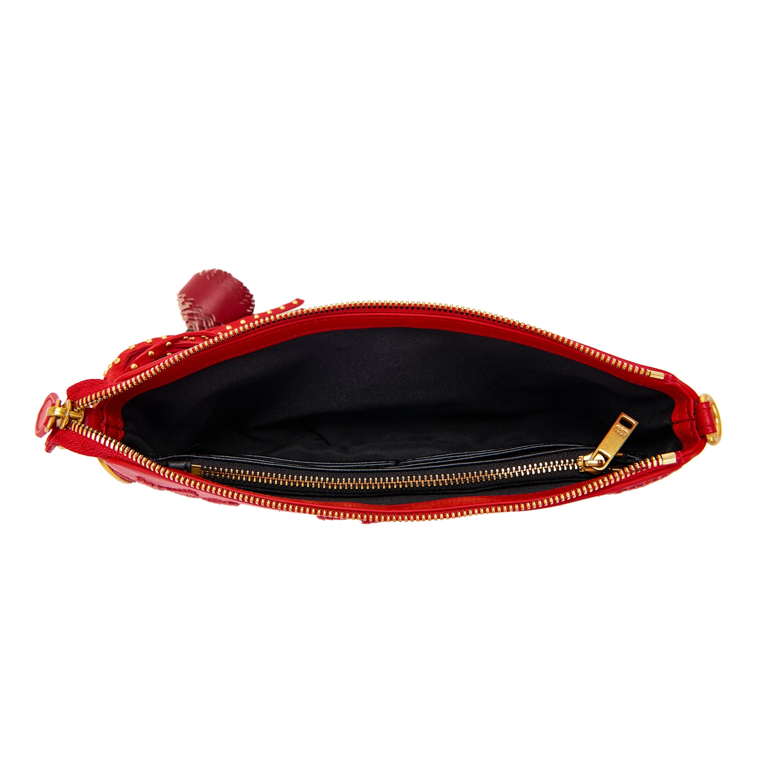 La Carrie Labyrinth portefeuille cuir rouge 25x4