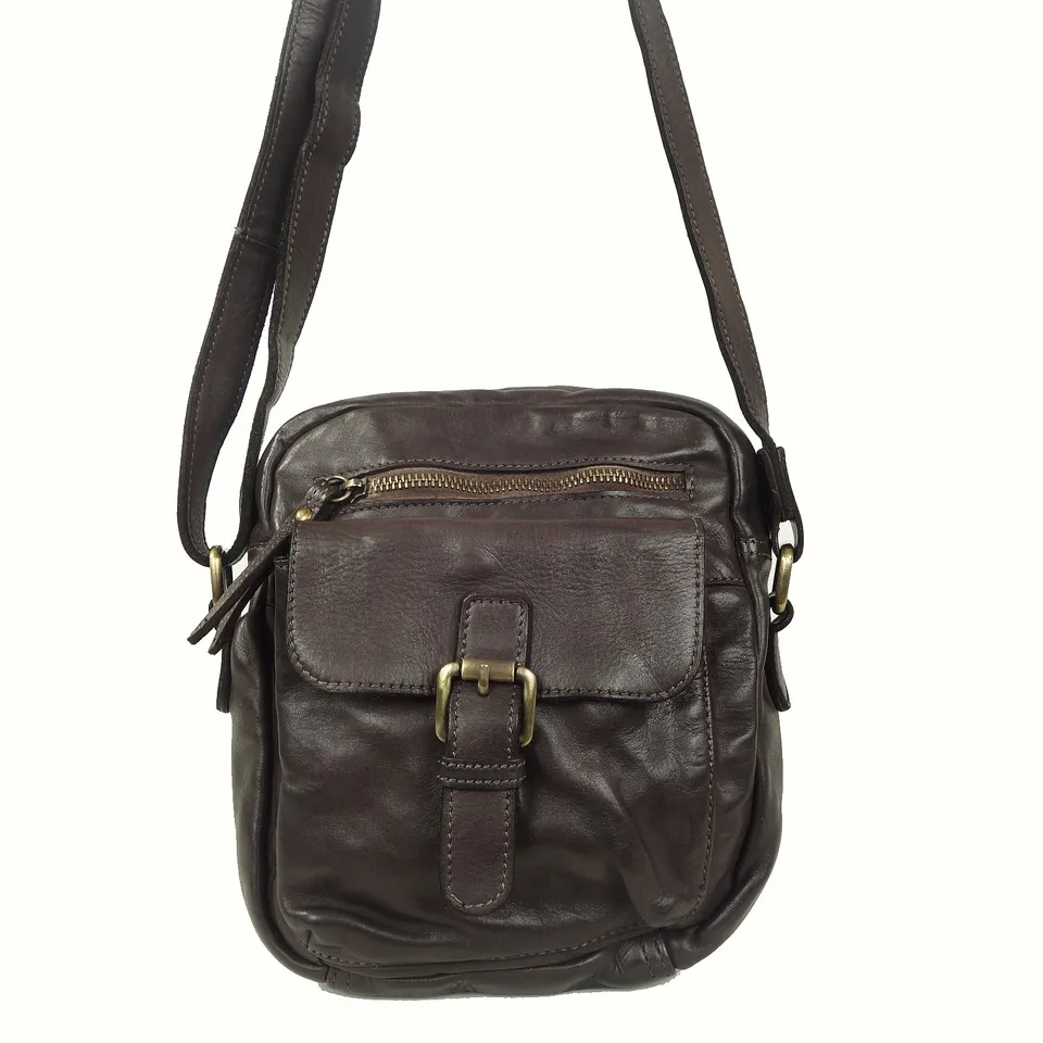 Collection Esprit Cuir Nino sacoche cuir marron foncé homme