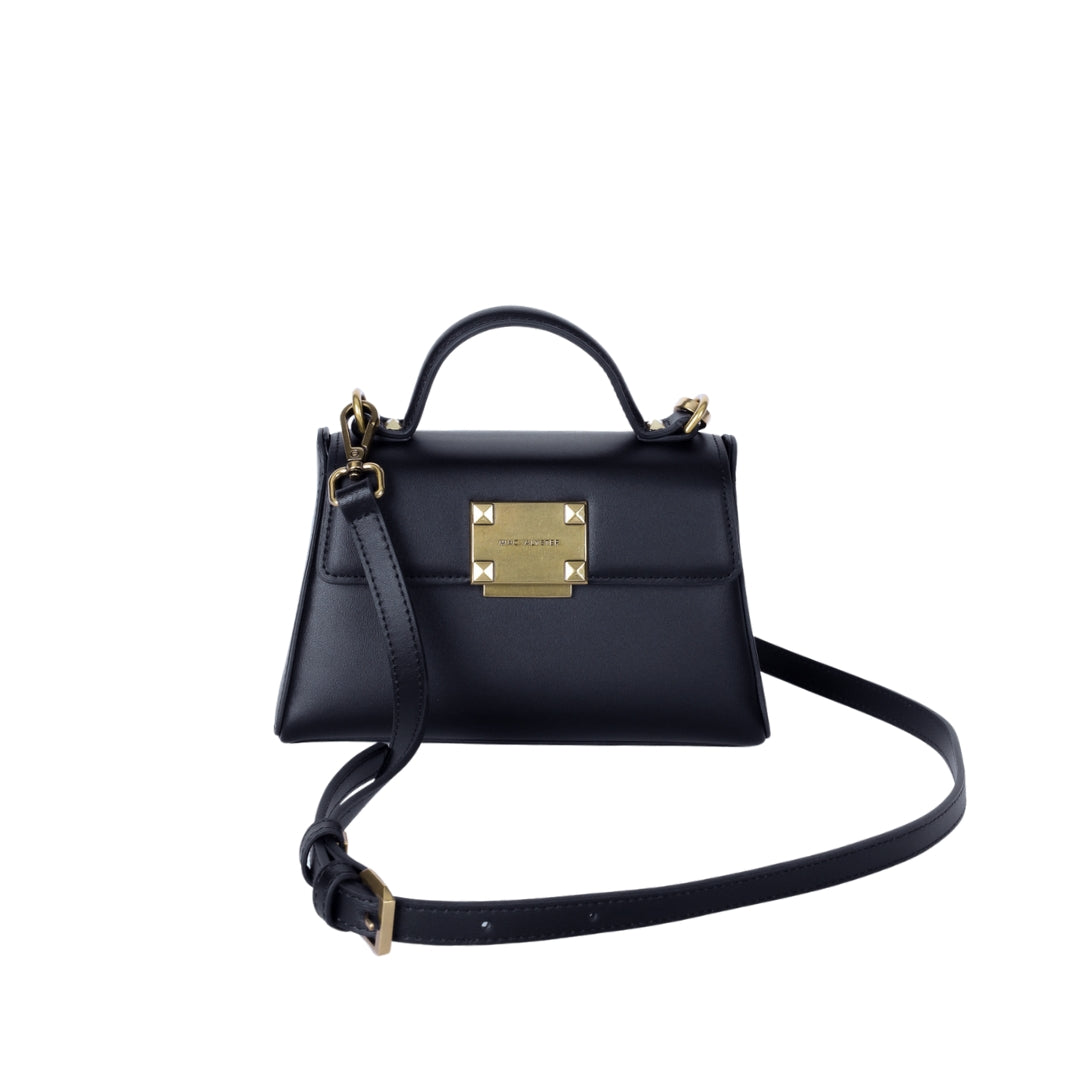 MAC ALYSTER Mélyssa Mini sac à main cuir Noir soirée