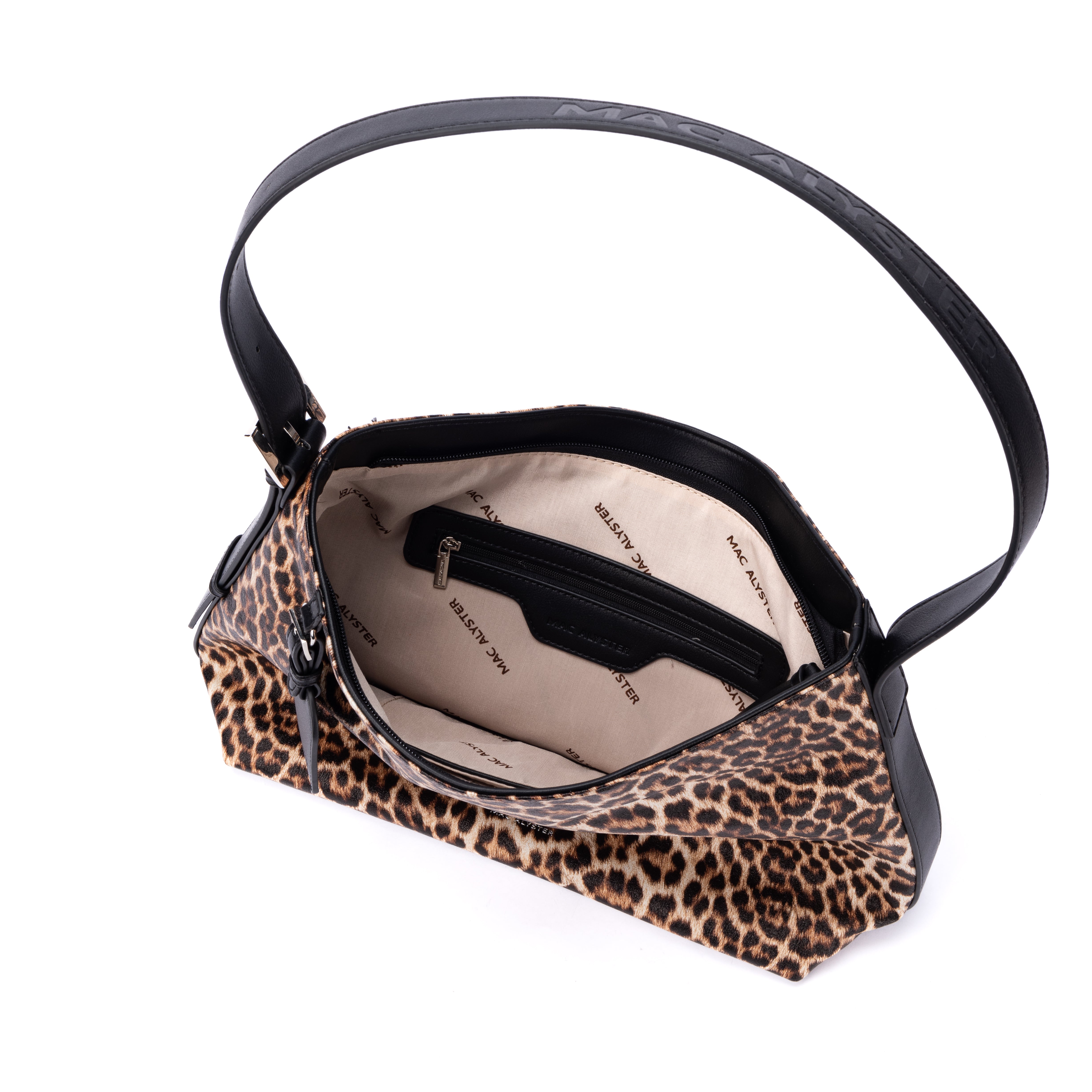 MAC ALYSTER Leopard sac trotteur noir imprimé animal