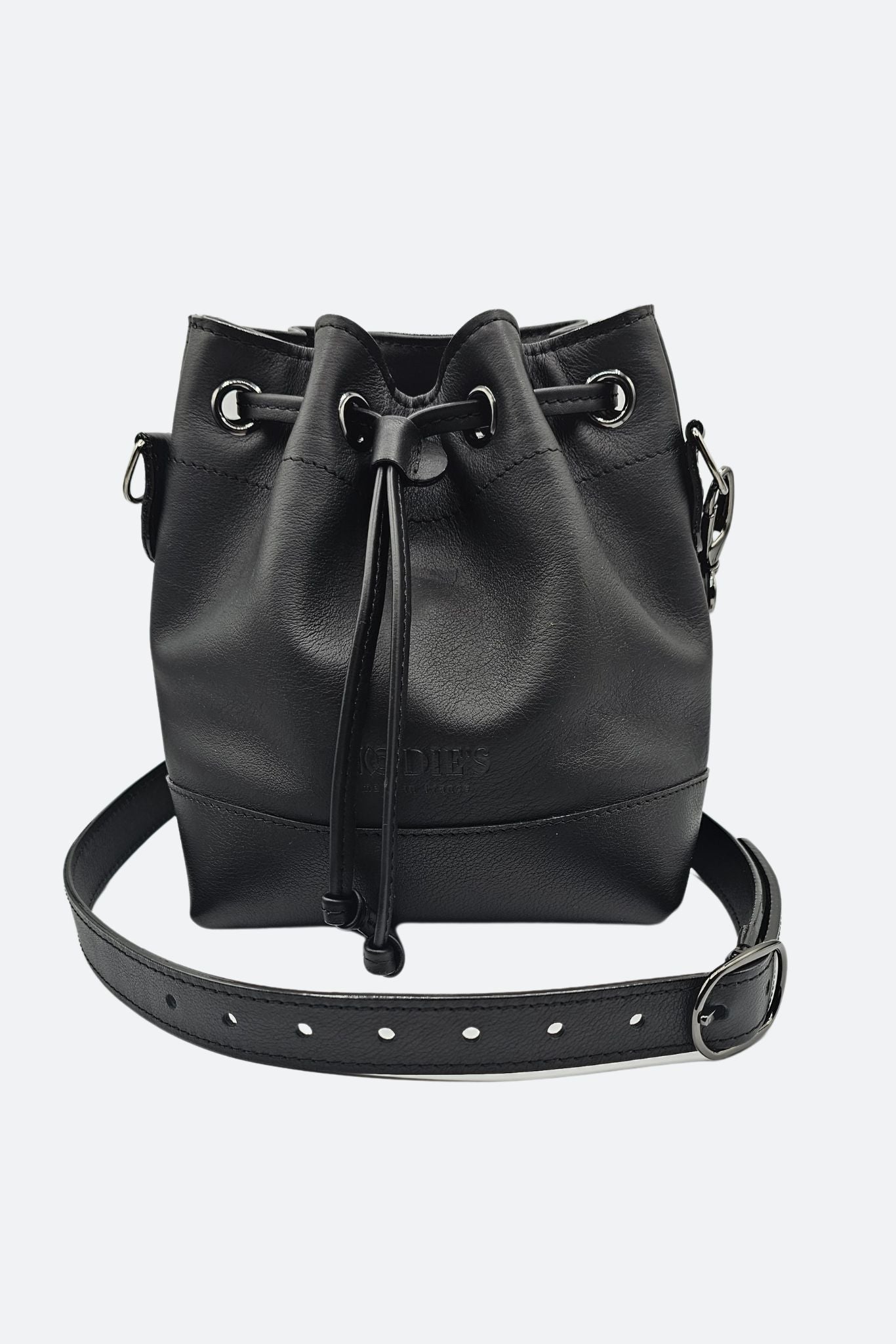 Nodie's Tommy sac seau cuir noir lisse cordon