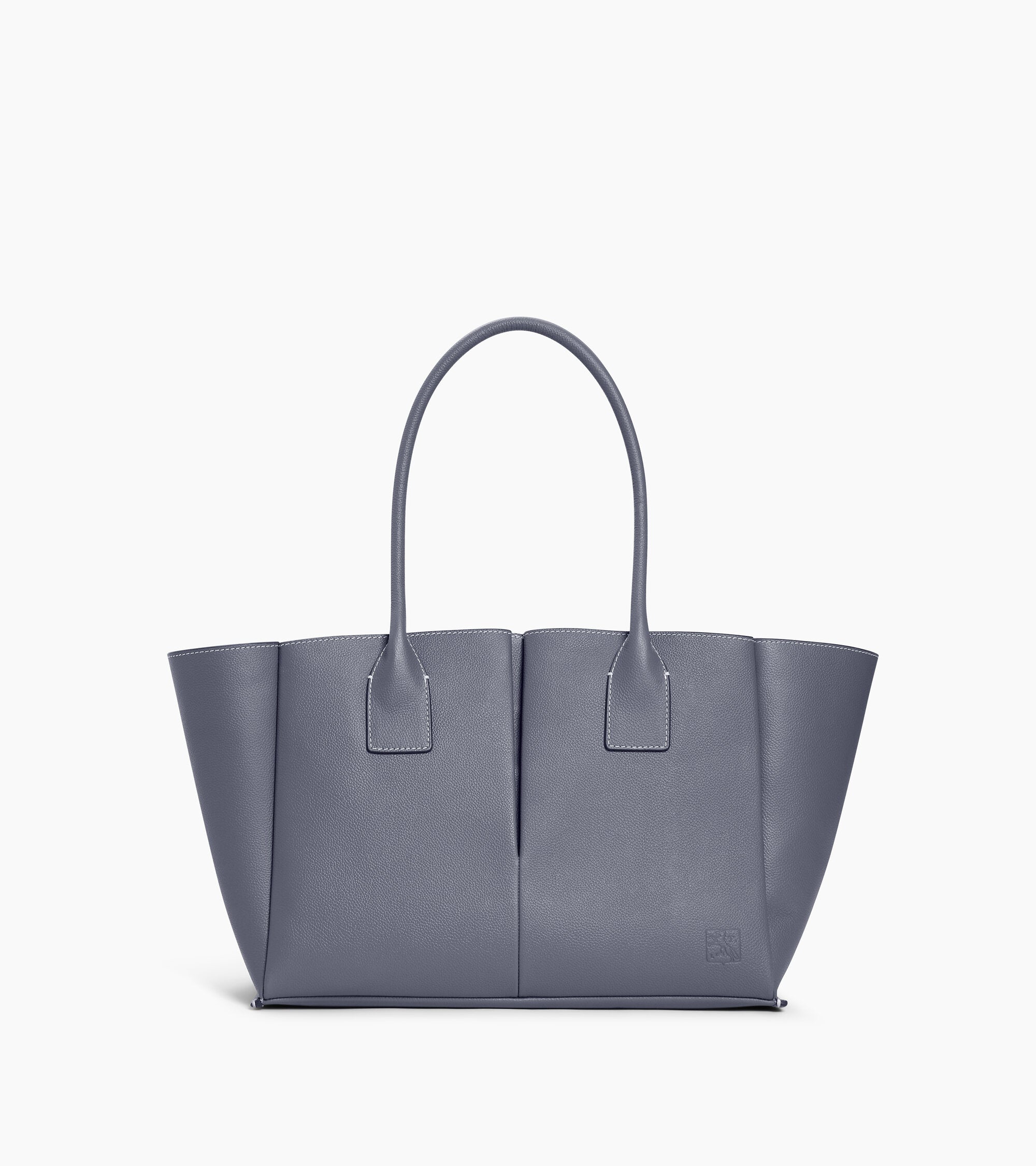 Le Tanneur Elena grand sac cabas cuir bleu acier
