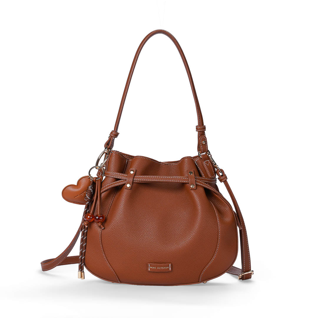 MAC ALYSTER HARMONIA sac bourse Marron Cognac