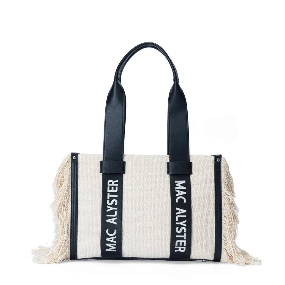 Mac Alyster Clover sac cabas à franges Noir cuir synthétique