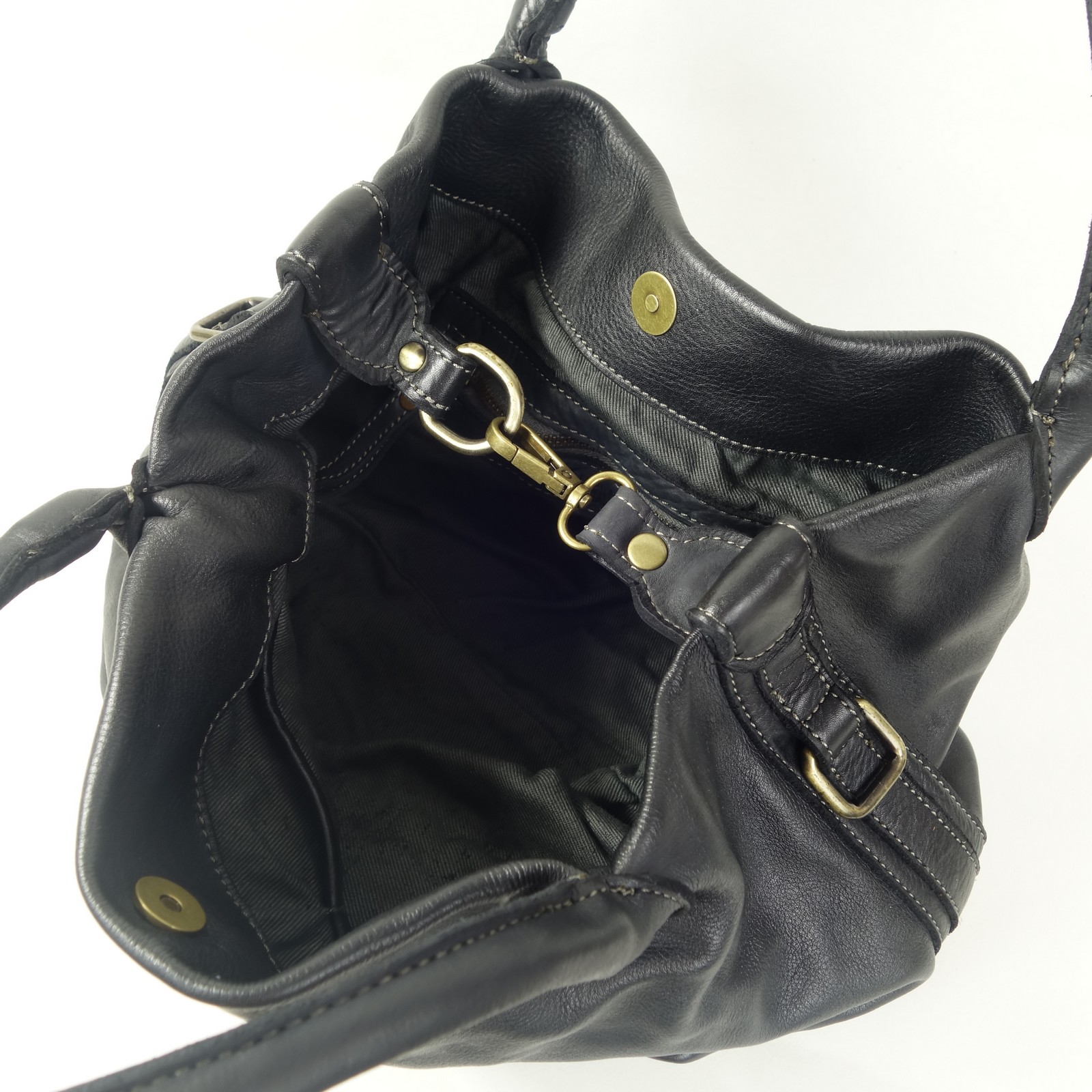 Collection Esprit Cuir Mina sac 2 en 1 cuir noir