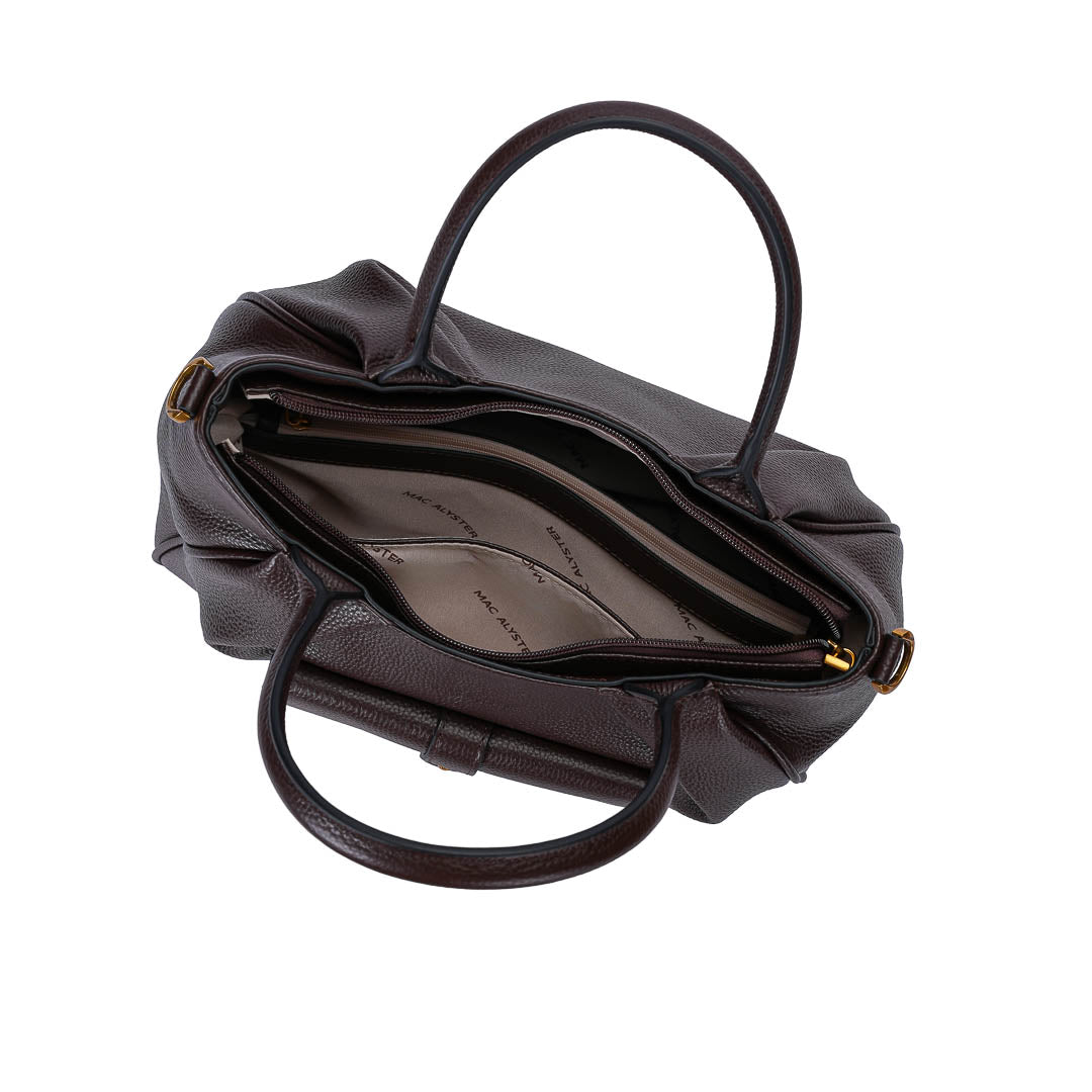 MAC ALYSTER ODALIA Sac à main cuir Marron Chocolat grainé