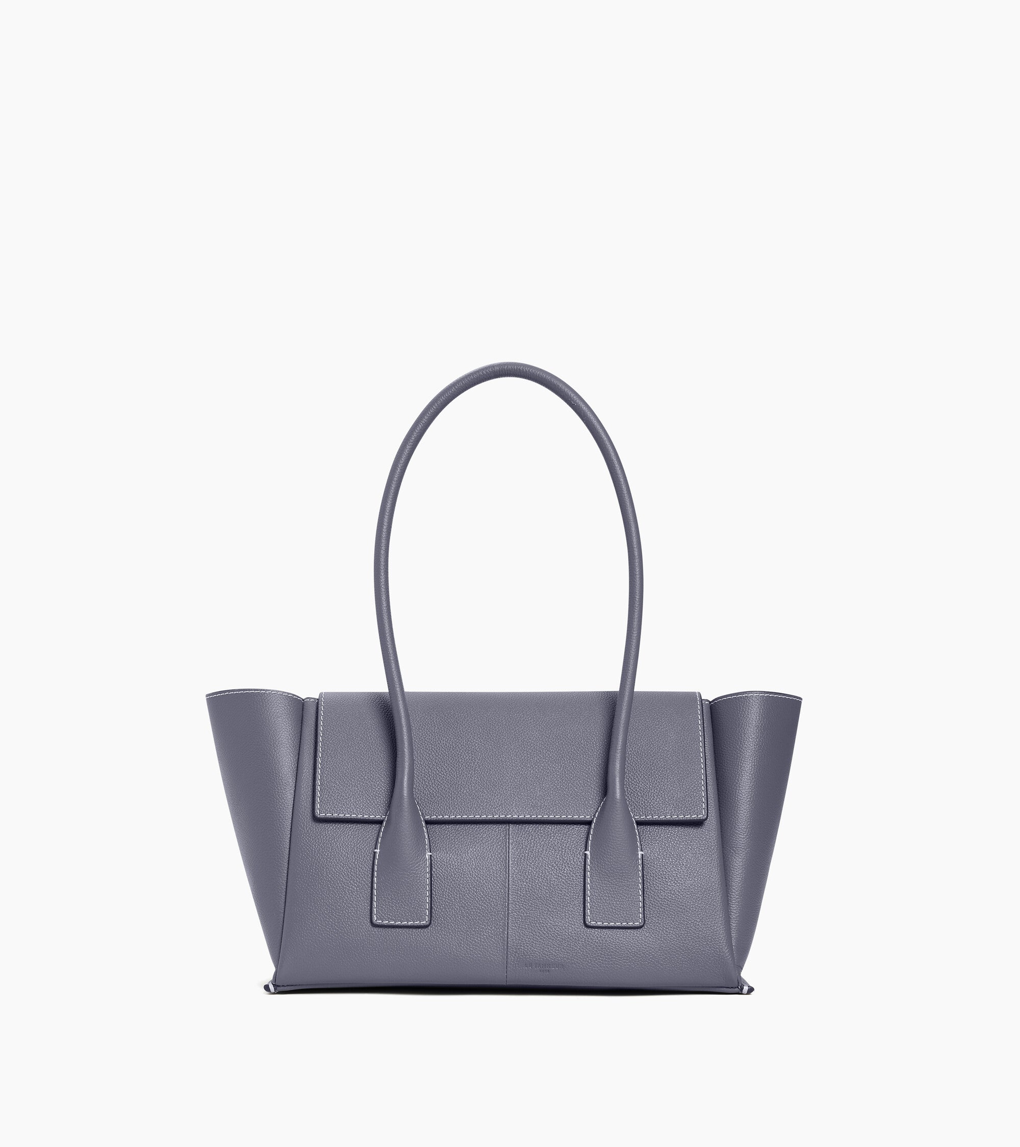 Le Tanneur Elena sac cabas cuir grainé moyen bleu acier
