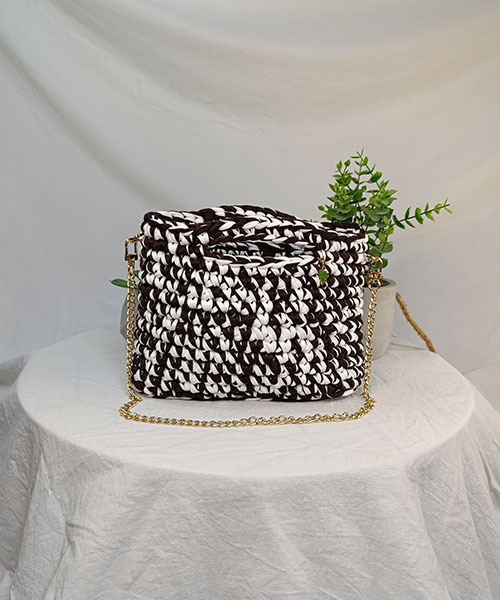 Takiri Harmony TK726 sac à main marron foncé blanc