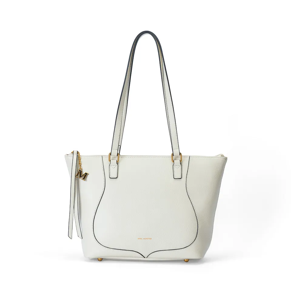 MAC ALYSTER Inès sac cabas cuir Beige/écru vachette