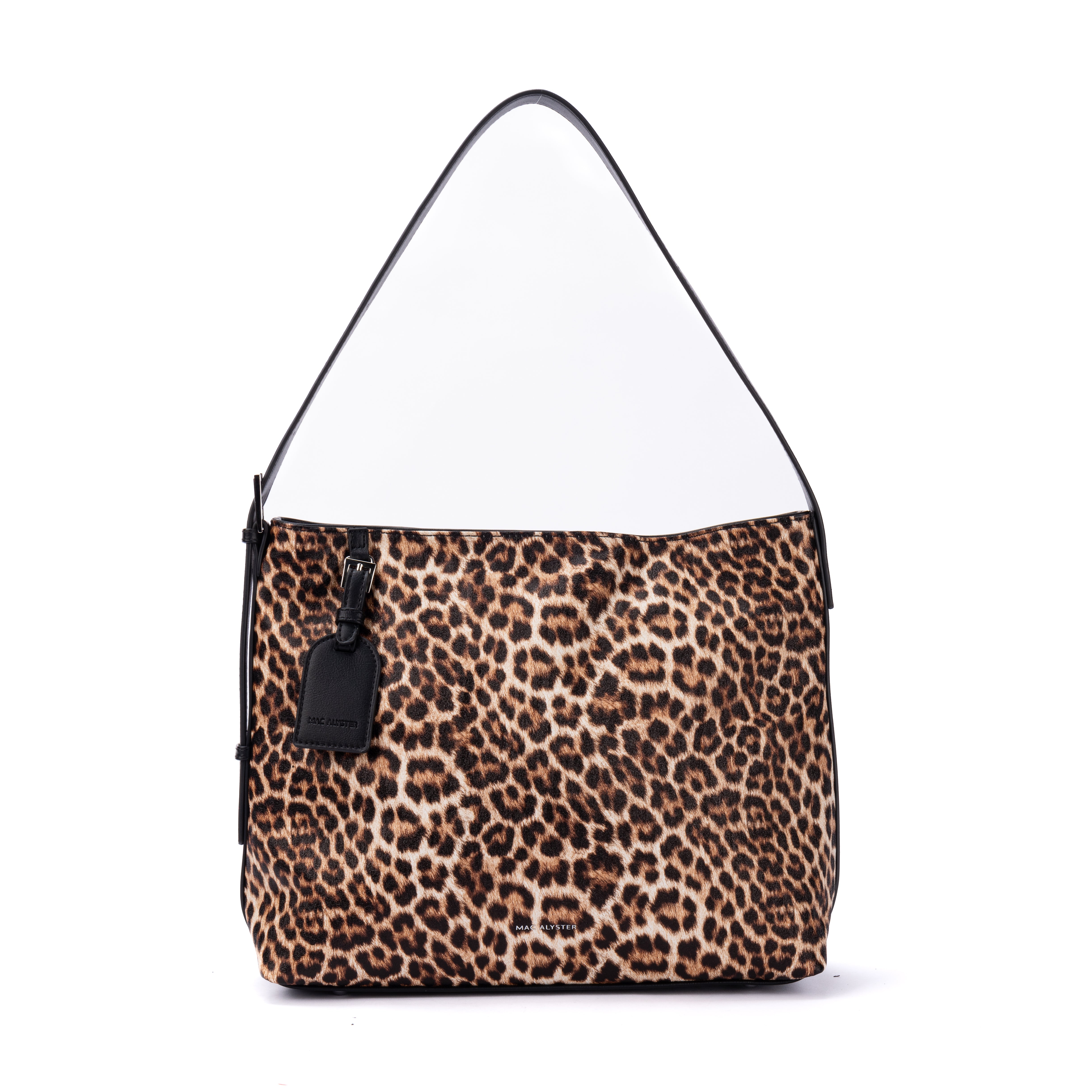 MAC ALYSTER Leopard sac trotteur noir imprimé animal