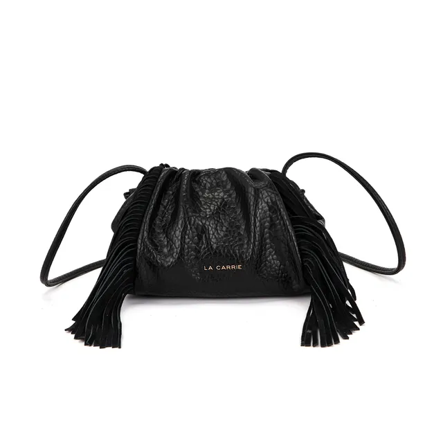 La Carrie Capsule sac à épaule noir PU 23x15 cm