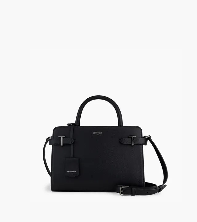 Le Tanneur Emilie sac à main moyen cuir grainé noir