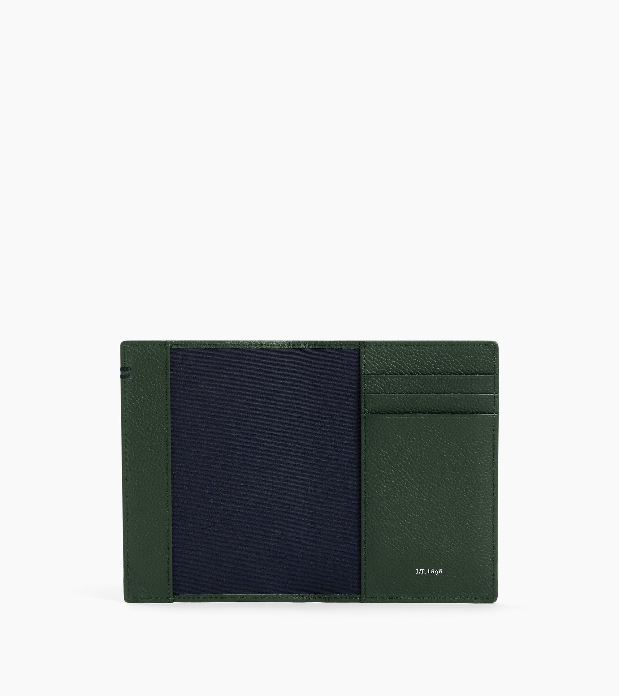 Le Tanneur porte-passeport cuir grainé vert Green Malachite