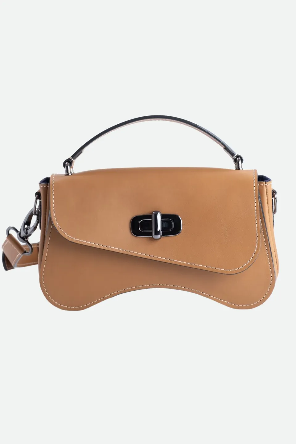 Nodie's L'iconique sac baguette cuir camel lisse