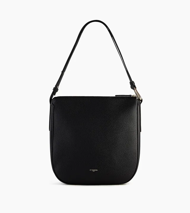 Le Tanneur Madeleine sac hobo moyen cuir grainé noir