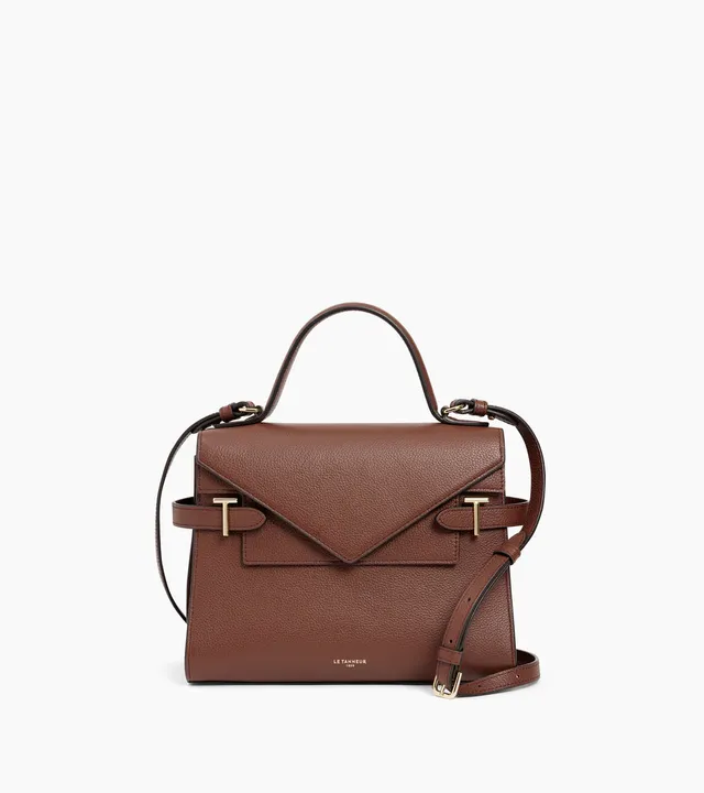 Le Tanneur Emilie sac à main cuir grainé double rabat