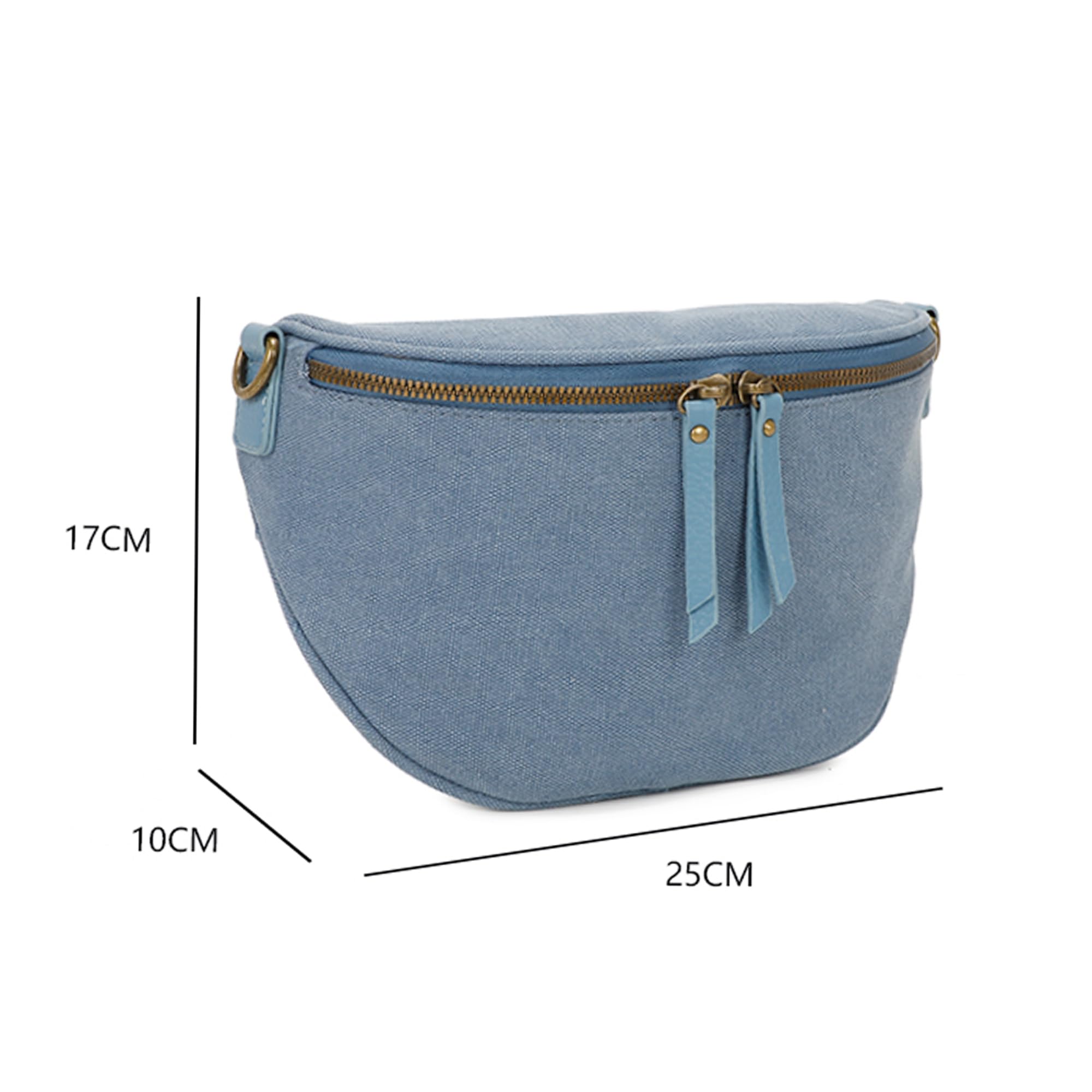 Gallantry Sacs Bandoulière Banane Sac Bleu Clair Canvas