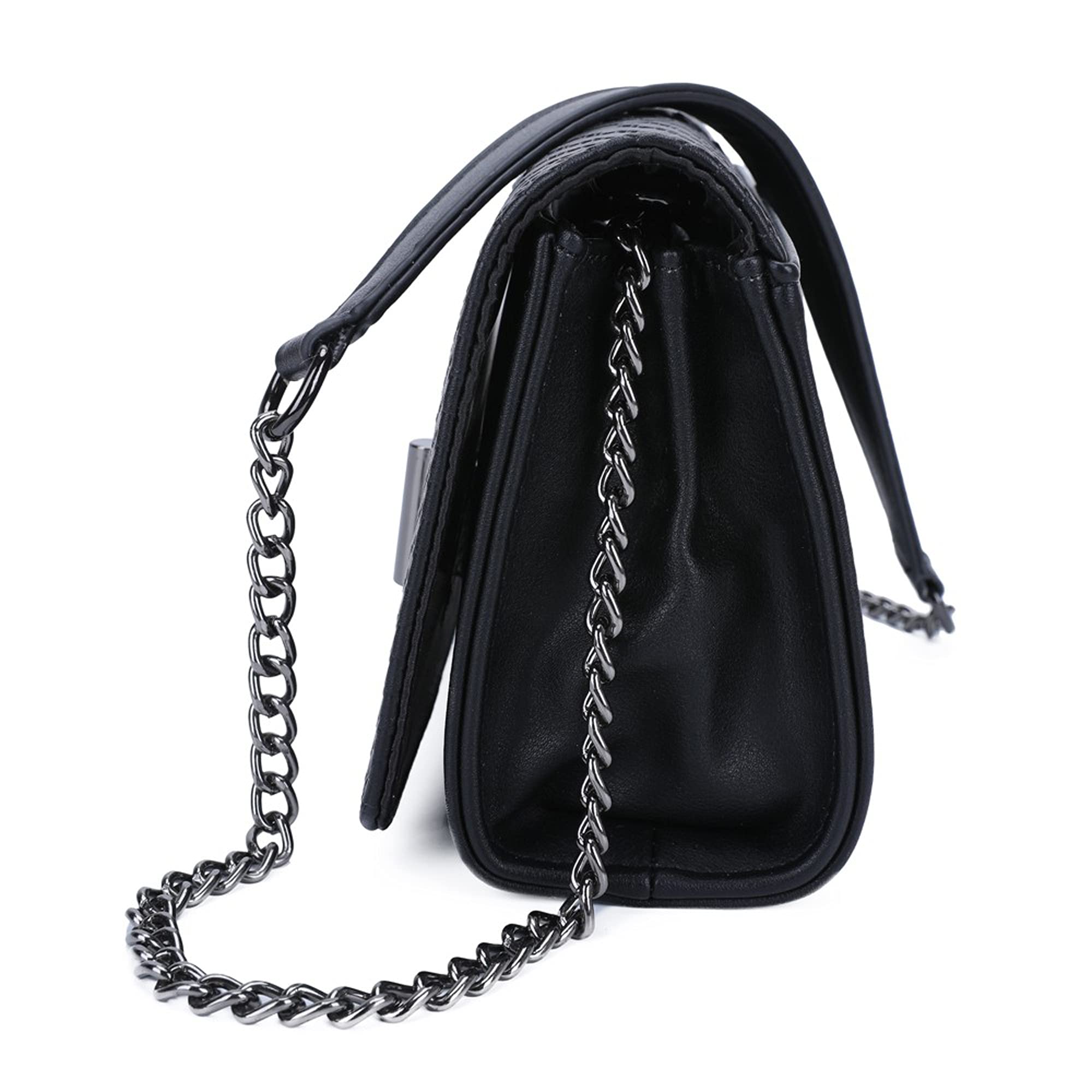 Gallantry Sacs Bandoulière Crocodile sac bandoulière Noir 19,5 cm effet python