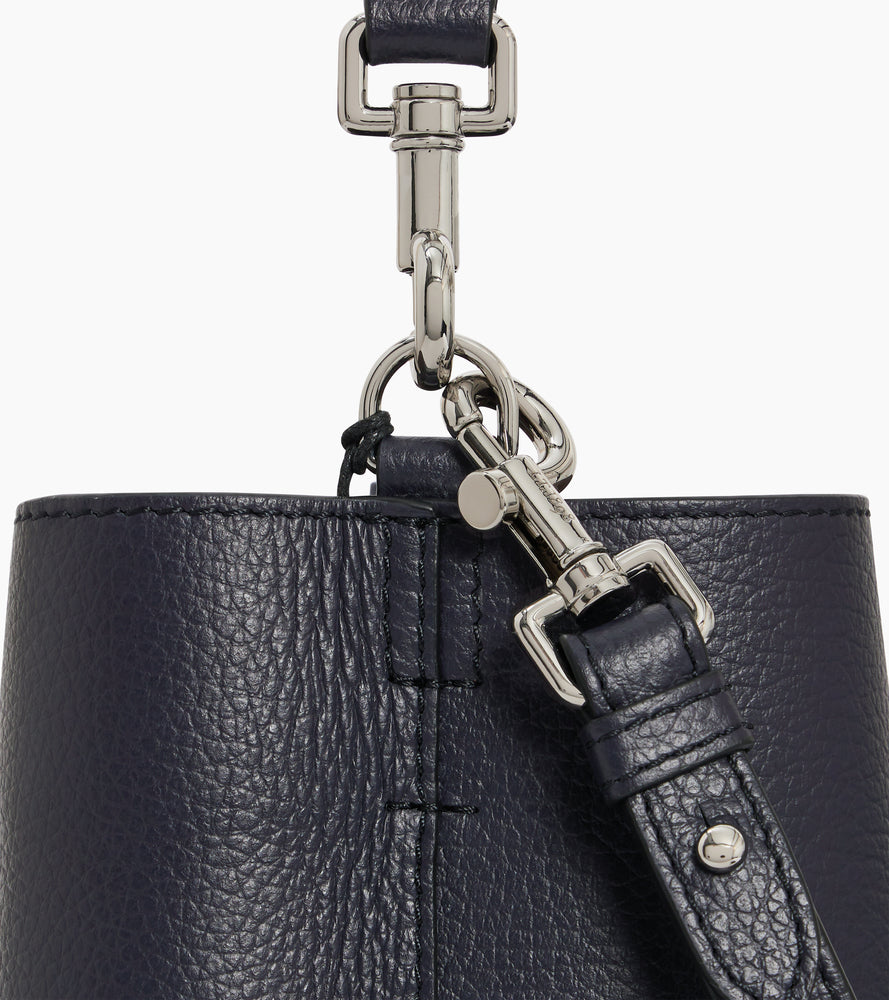 Le Tanneur Louise Sac Seau Cuir Grainé Bleu Nuit