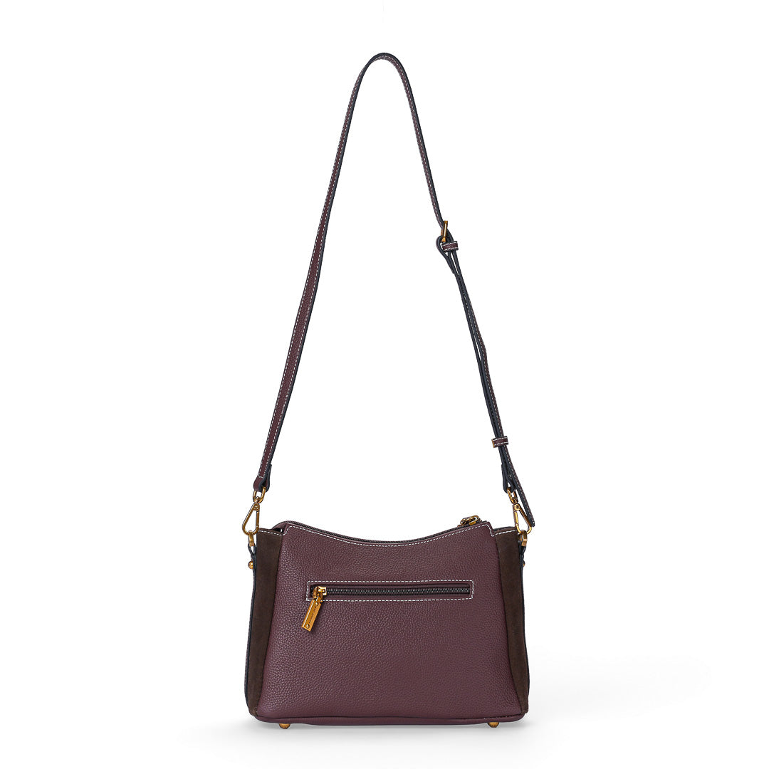 MAC ALYSTER GIULIA sac trotteur cuir Daim Chocolat