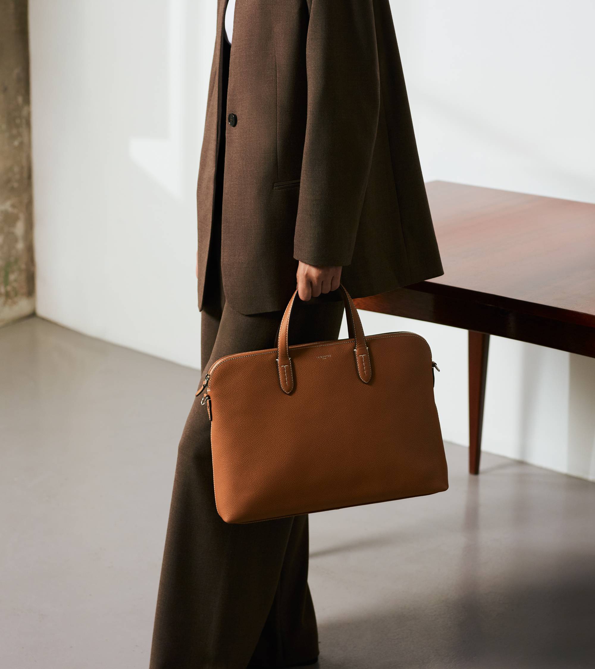 Le Tanneur Sophie porte-documents cuir 15" Brown Tan
