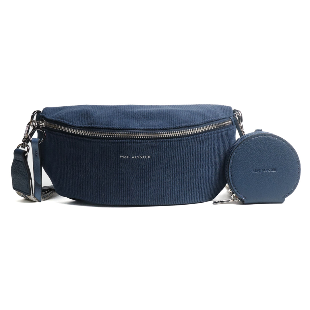 MAC ALYSTER Velours sac banane noir velours côtelé