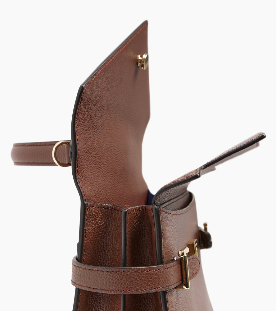 Le Tanneur Emilie sac à main cuir grainé double rabat
