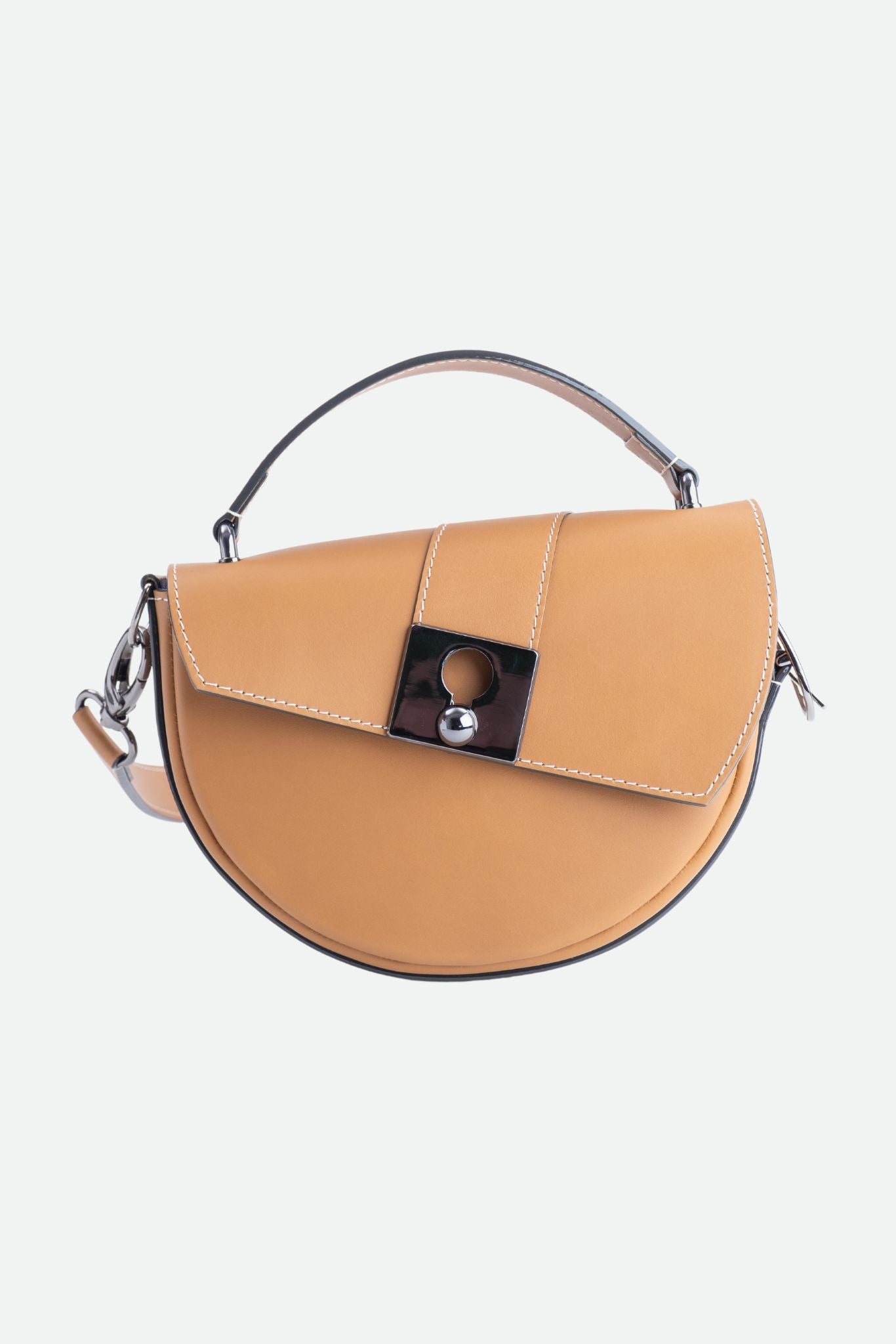 Nodie's Côme sac demi-lune cuir camel lisse