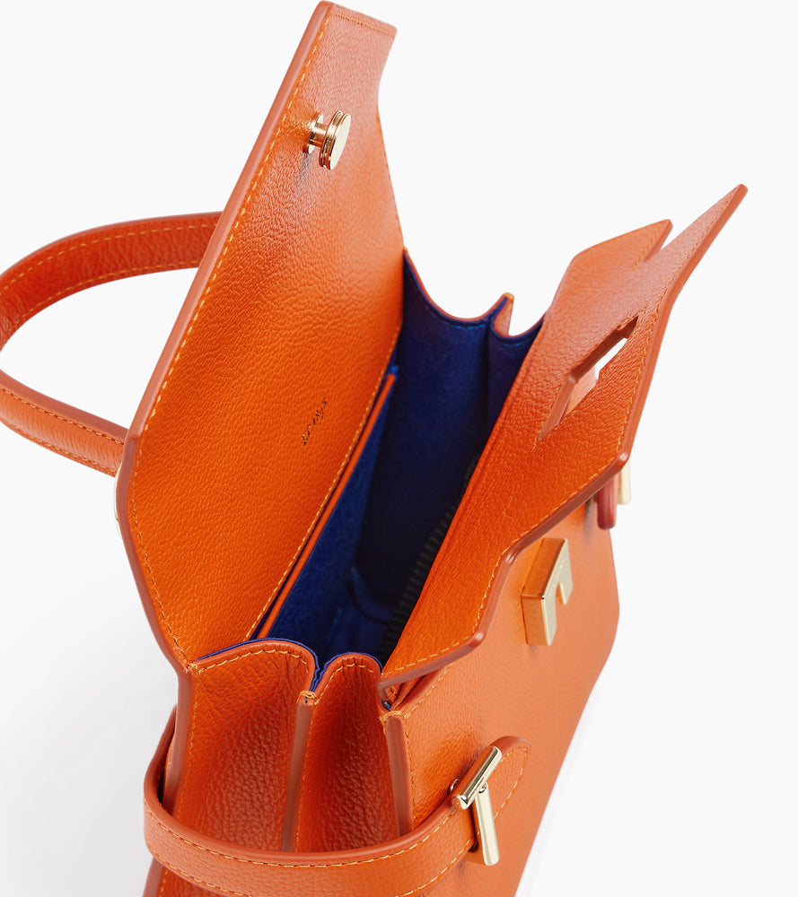 Le Tanneur Emilie petit sac à main cuir grainé double rabat