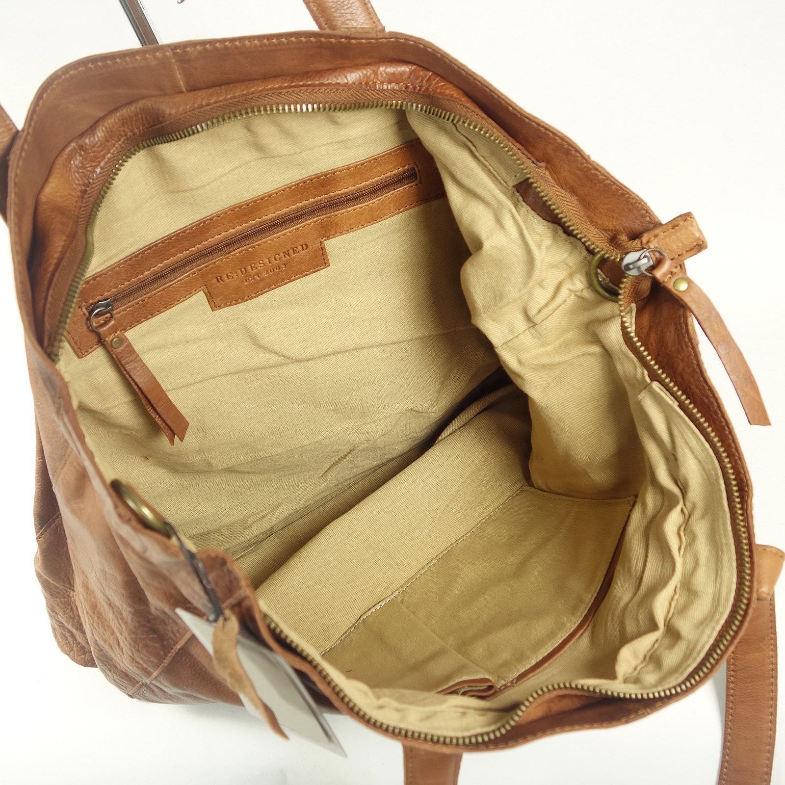 Collection Esprit Cuir Jemma cabas cuir marron zippé