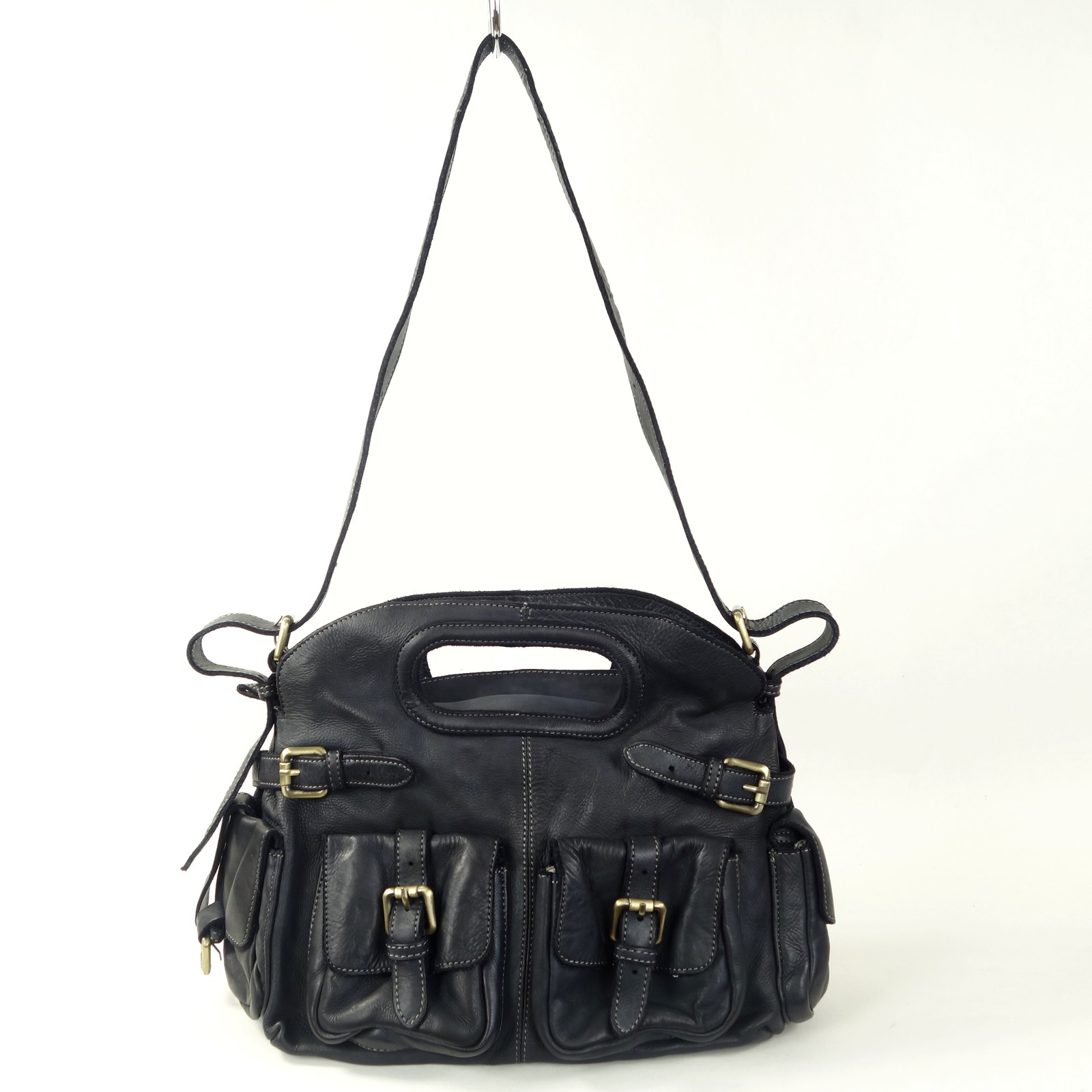 Collection Esprit Cuir Sac épaule Tina cuir noir vintage