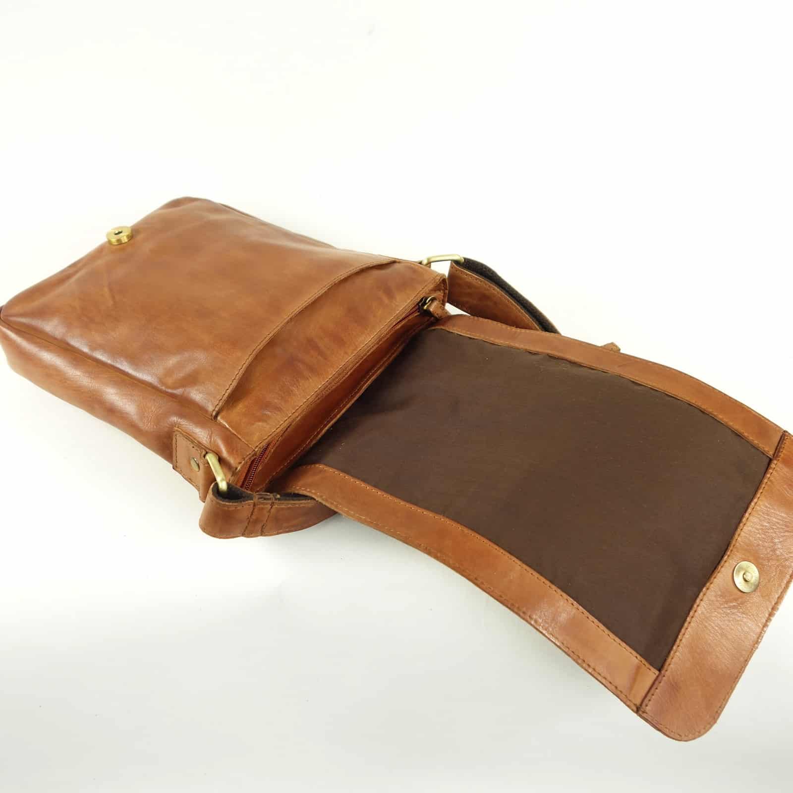 Esprit Cuir Francisco sac bandoulière cuir naturel homme