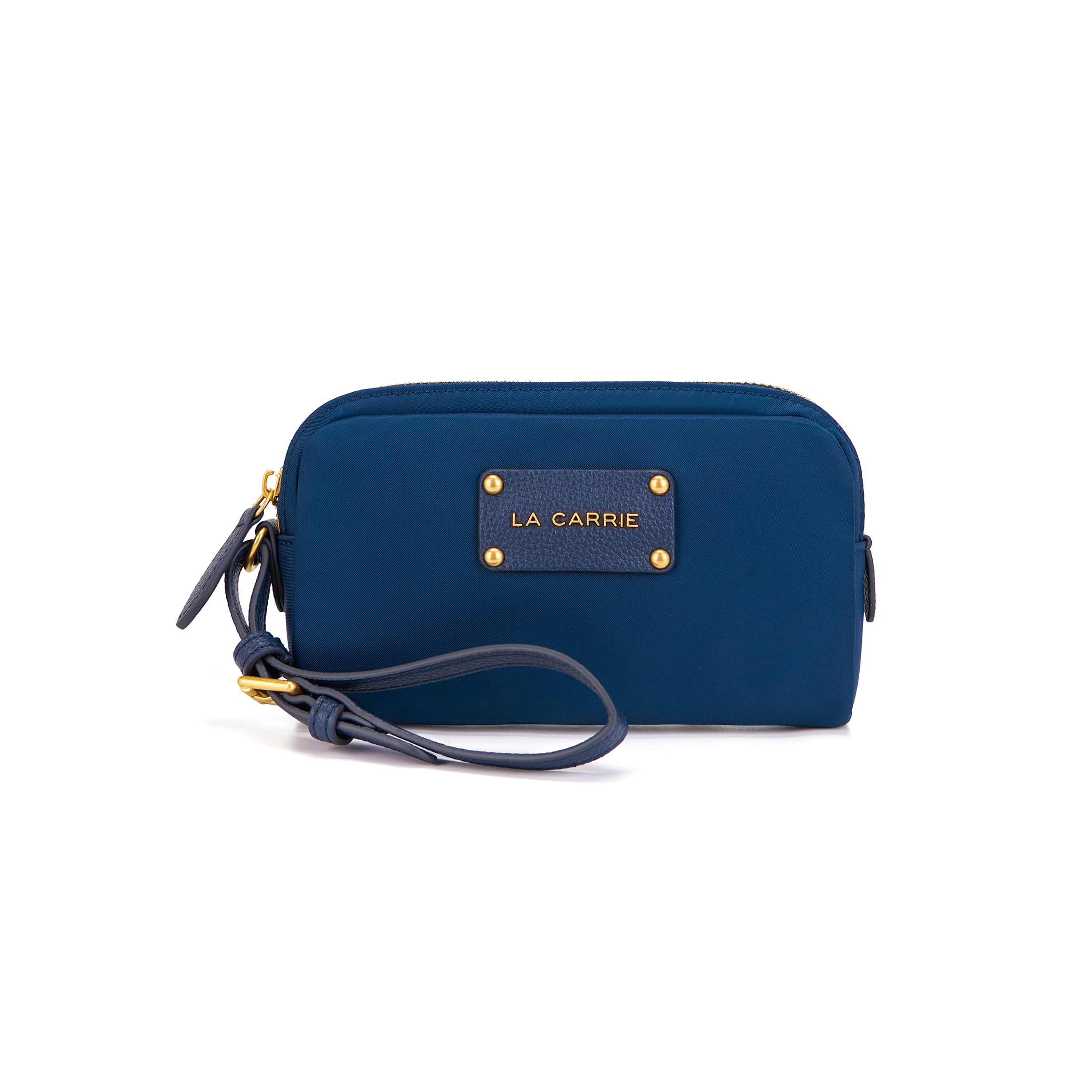 La Carrie In&Out pochette nylon blue brown 18 cm