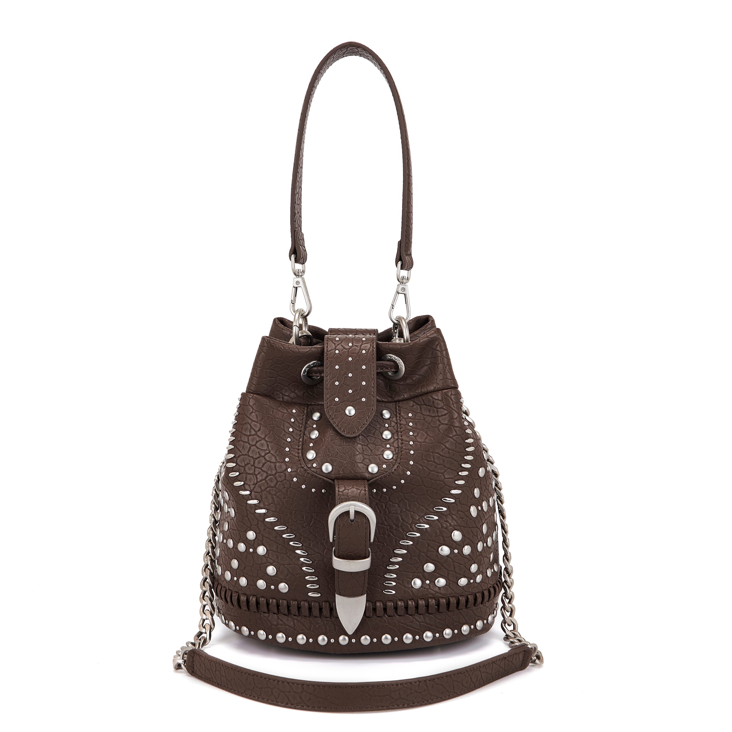 La Carrie Bag Monterrey sac seau marron 26x28cm coco
