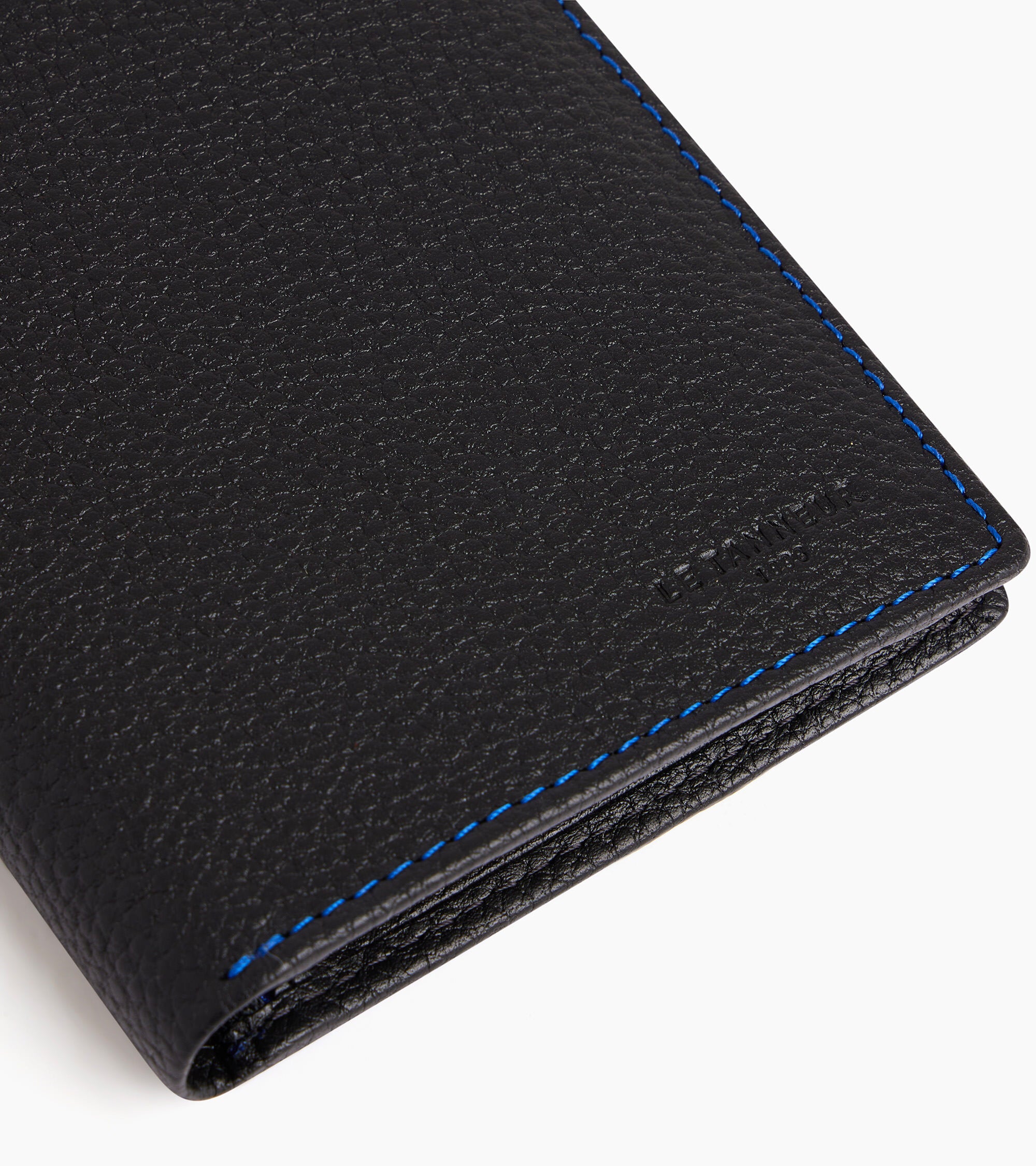 Le Tanneur Charles portefeuille vertical zippé noir cuir grainé