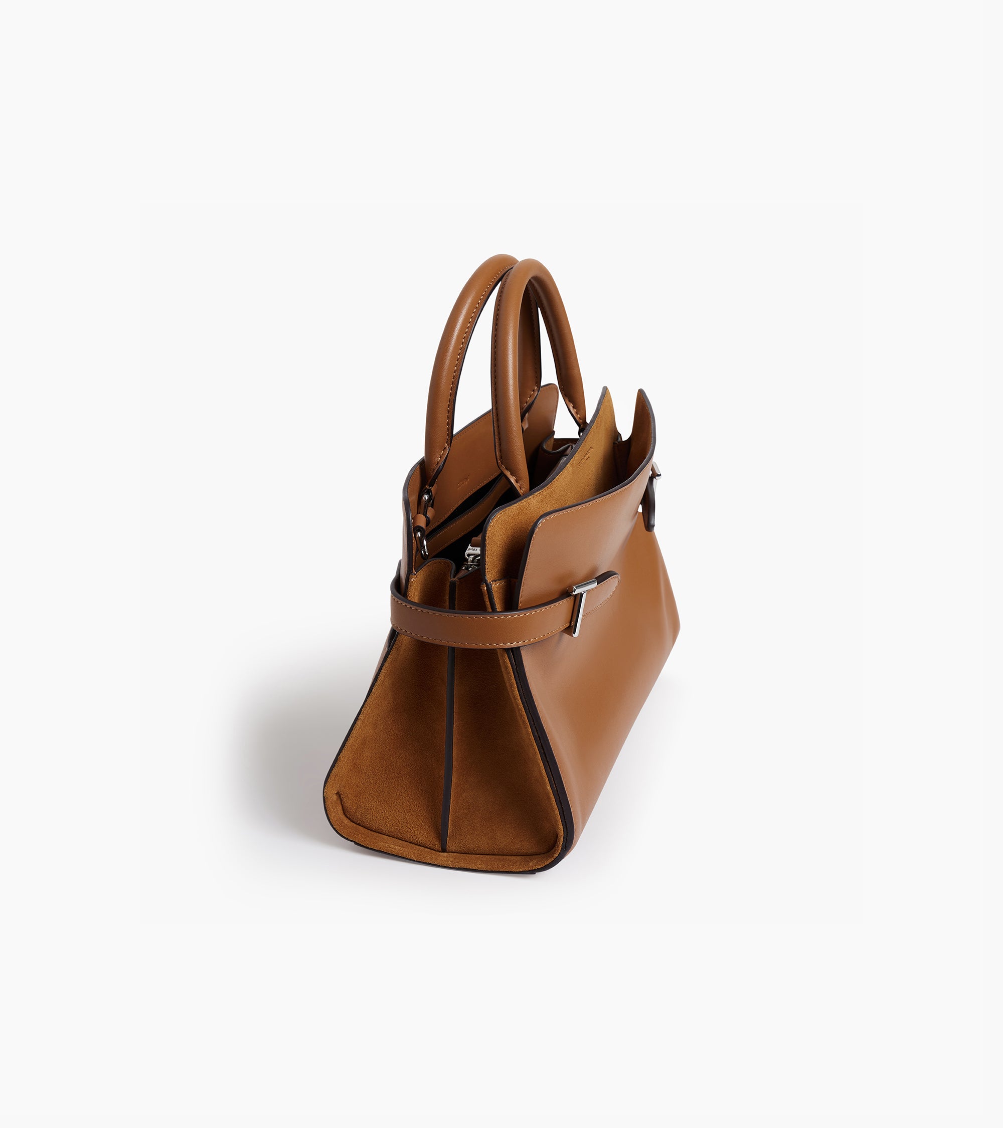 Le Tanneur Emie sac cuir lisse nubuck Tan moyen