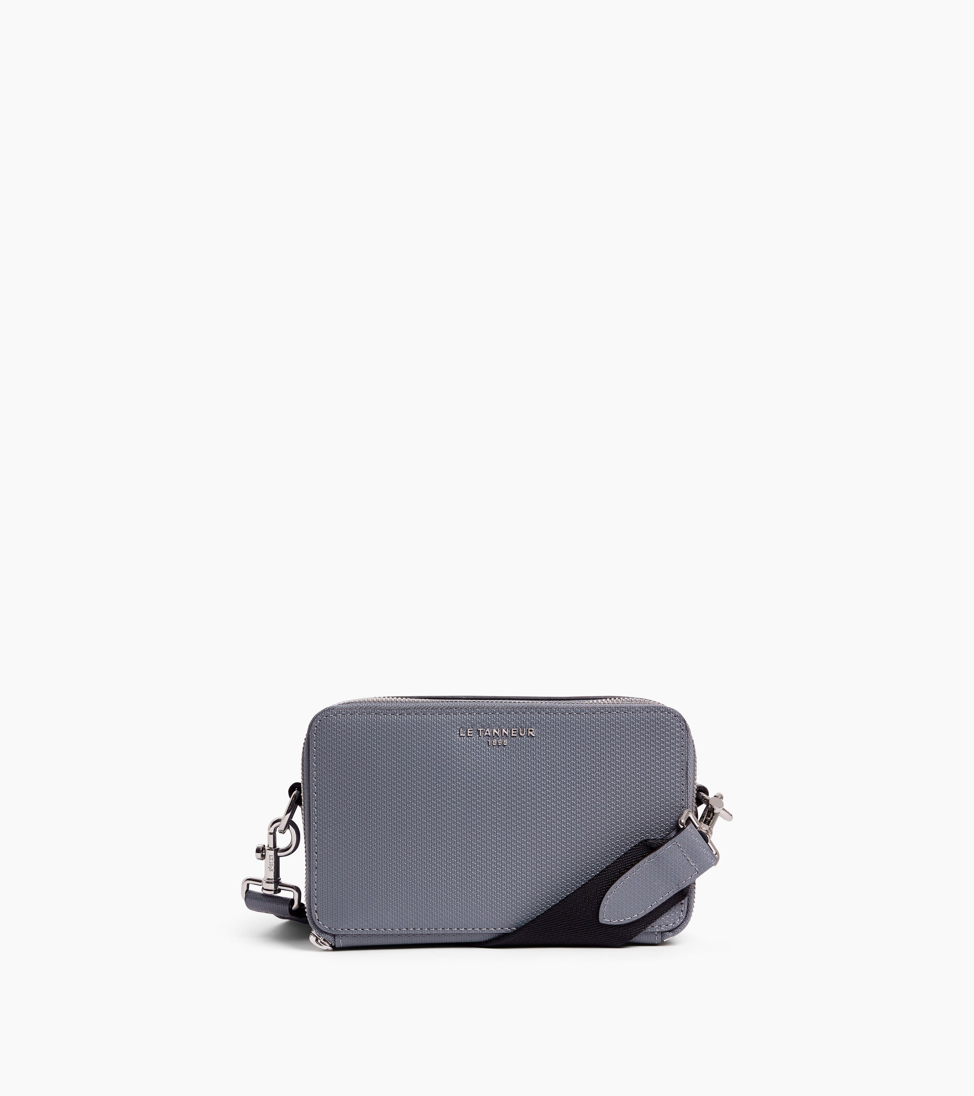 Le Tanneur Emile petite sacoche cuir Steel Blue 2 compartiments