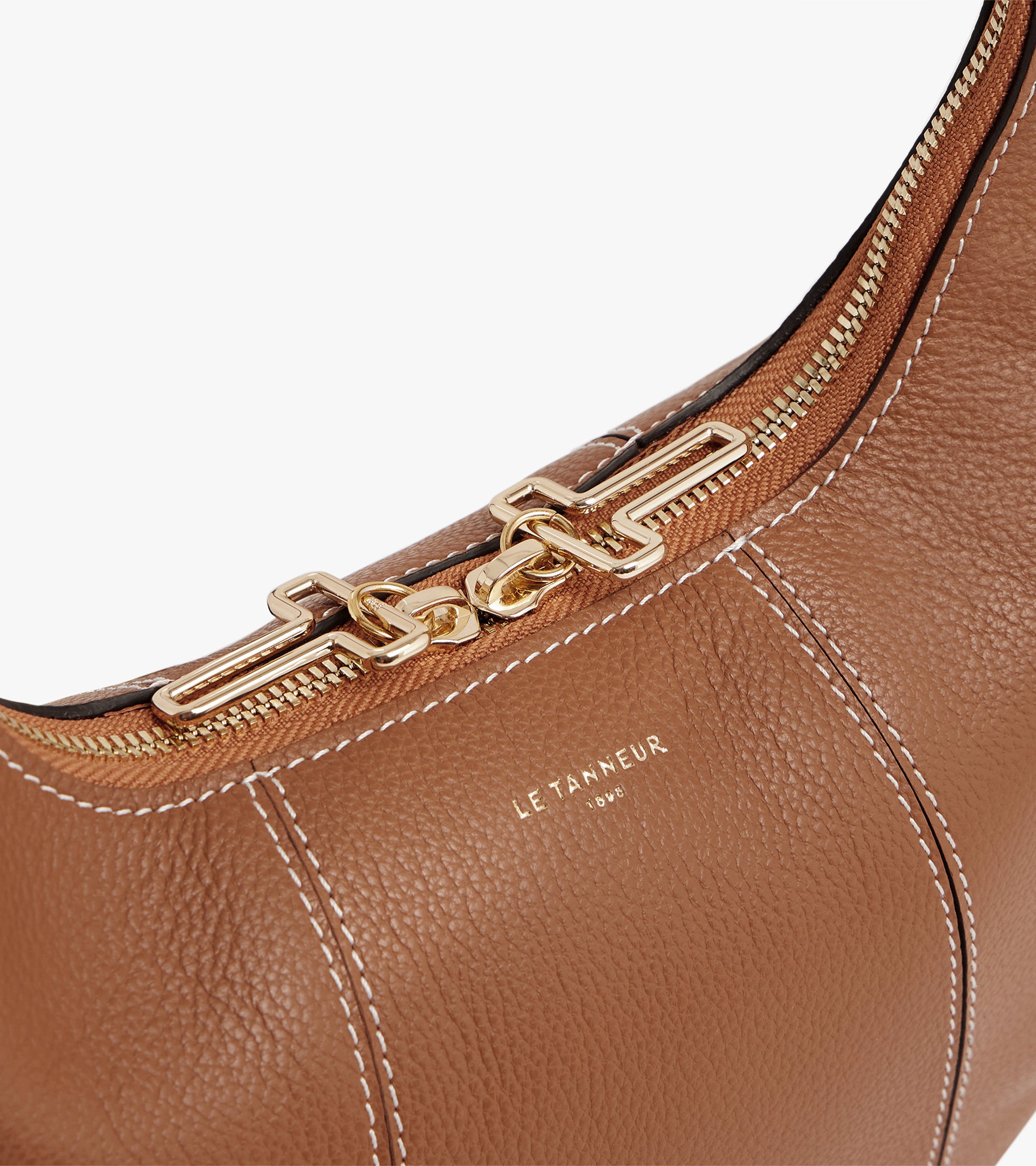 Le Tanneur Juliette sac hobo moyen cuir grainé camel