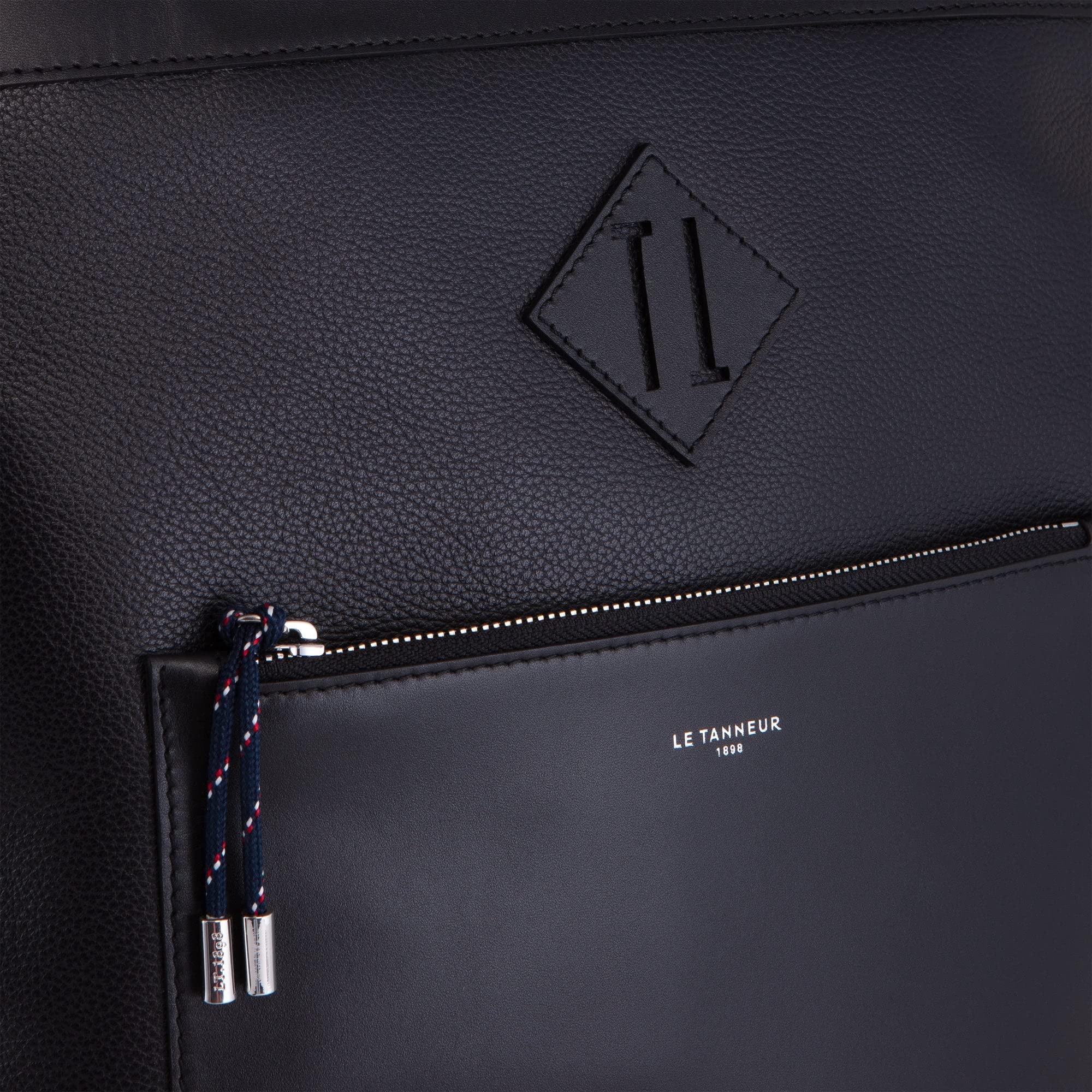 Le Tanneur Nathan Sac à dos cabas cuir grainé noir 34 cm