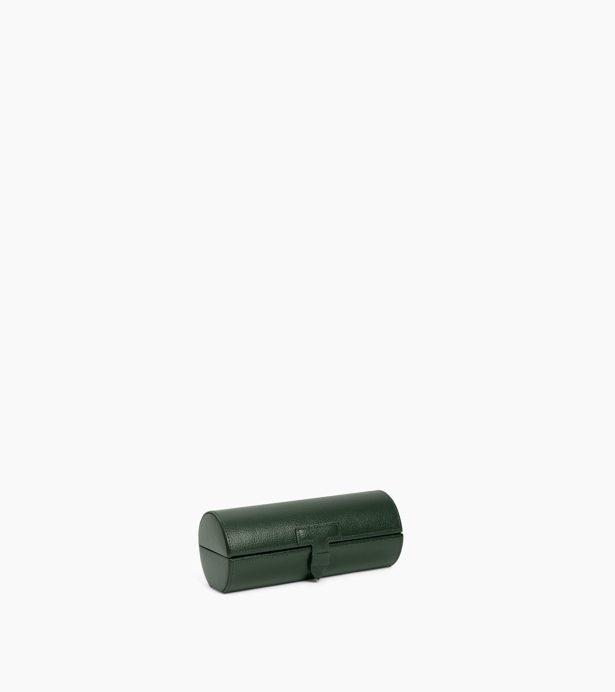 Le Tanneur étui 3 montres cuir grainé vert malachite velours