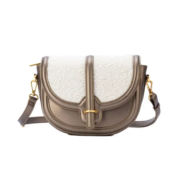 MAC ALYSTER FRISSON Sac à rabat Mordoré 28 cm fourrure