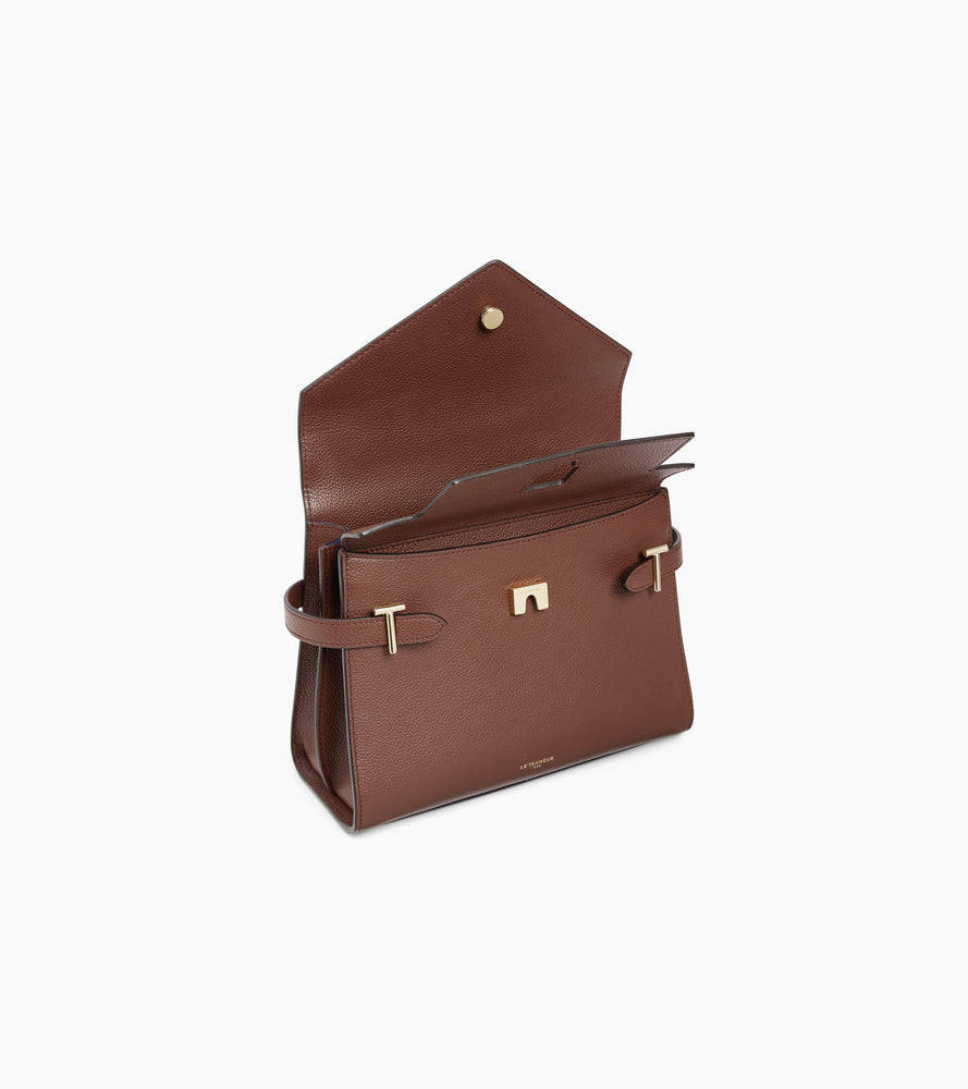 Le Tanneur Emilie sac à main cuir grainé double rabat