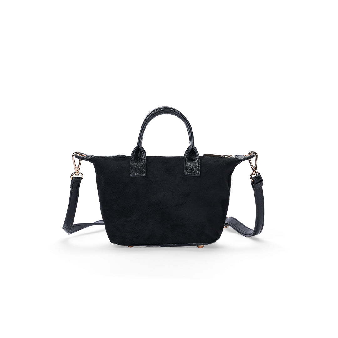 MAC ALYSTER Abrielle Daim petit sac main noir 24 cm